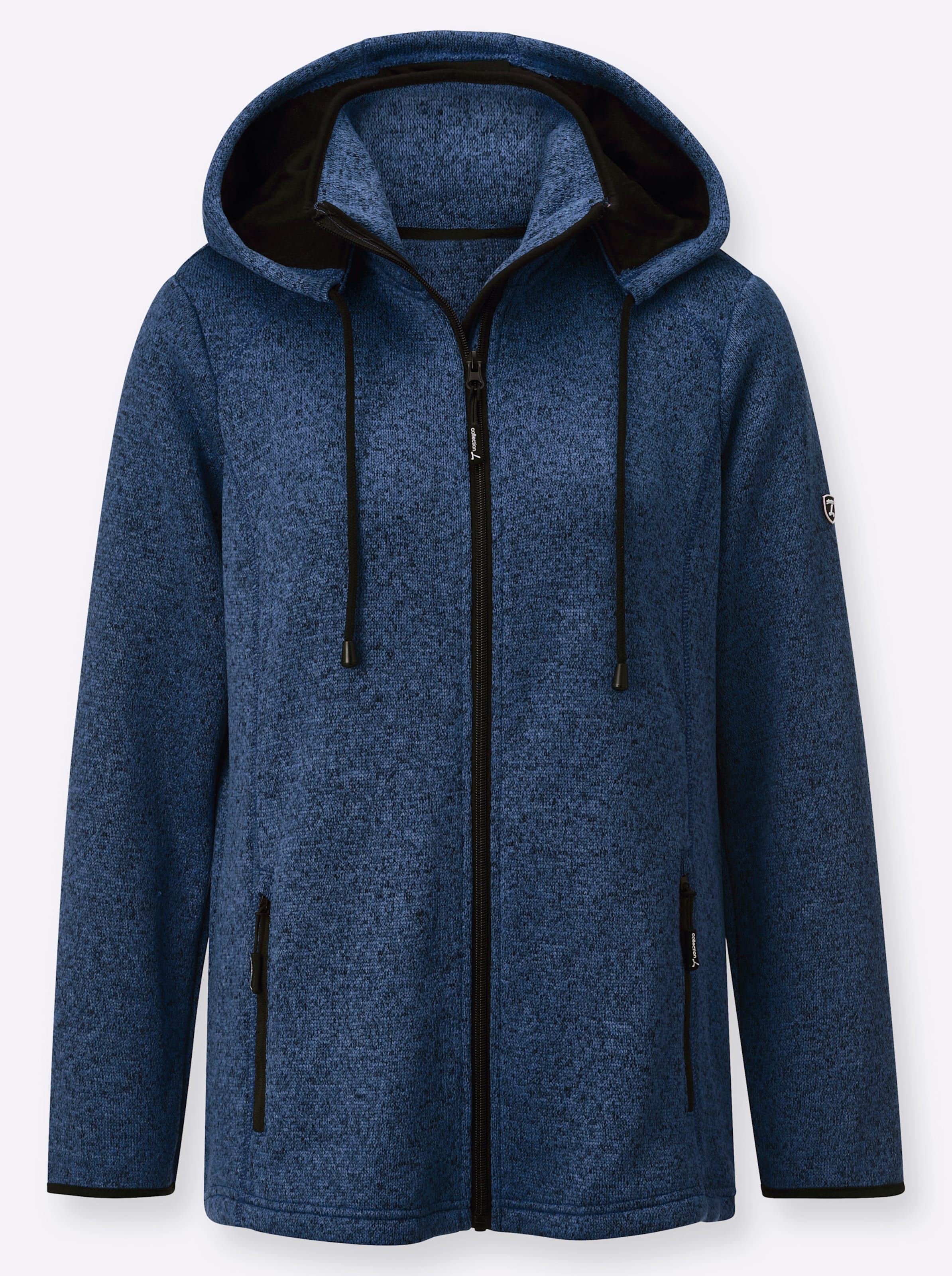 Jeansblau-Meliert Fleecejacke - Bild 2