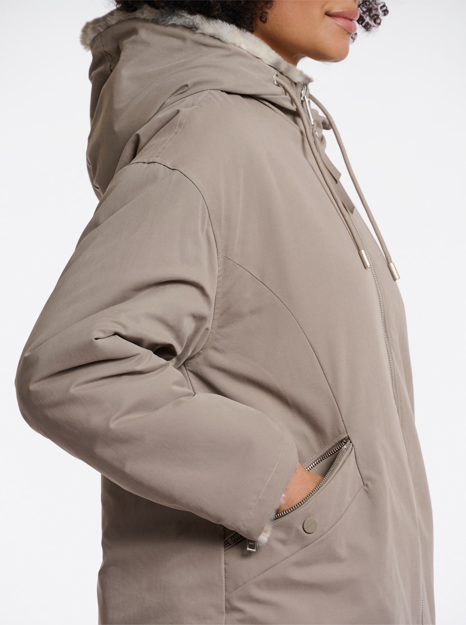 Rino & Pelle Wendejacke mit Fell-Imitat - beige