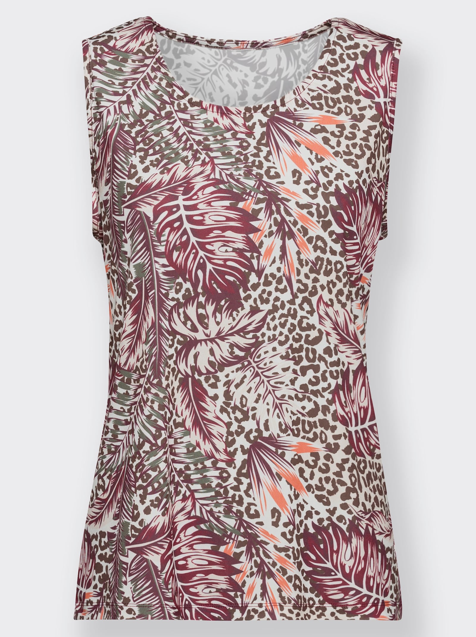 Shirttop mit Druck allover - ecru-bordeaux-bedruckt