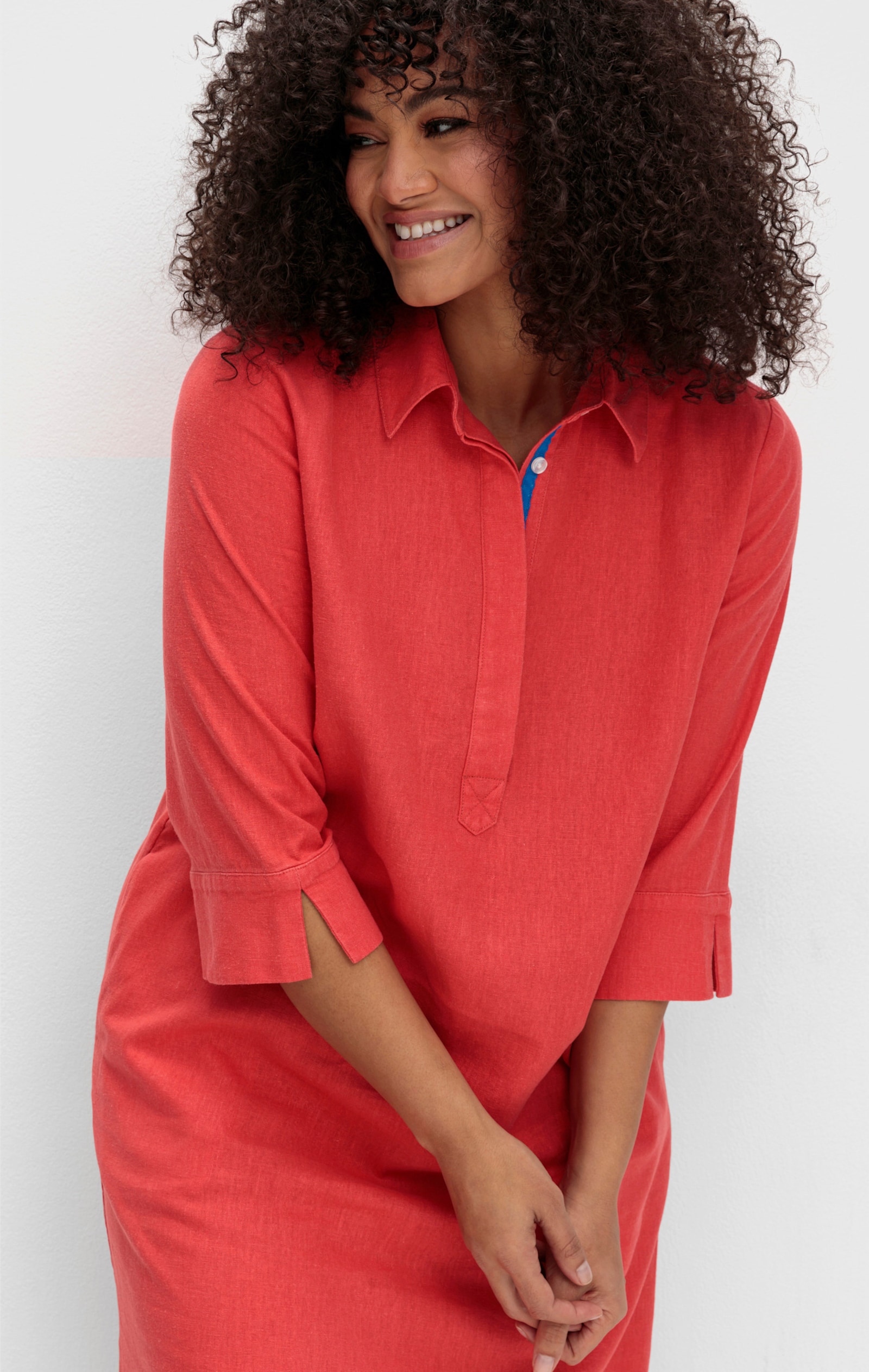 sheego Tunika aus Leinen-Mix, in leichter A-Linie - hummer