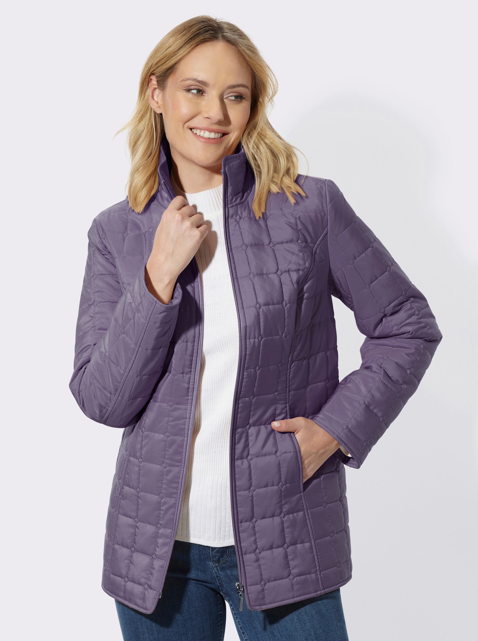 Steppjacke mit quadratischem Steppmuster - feige