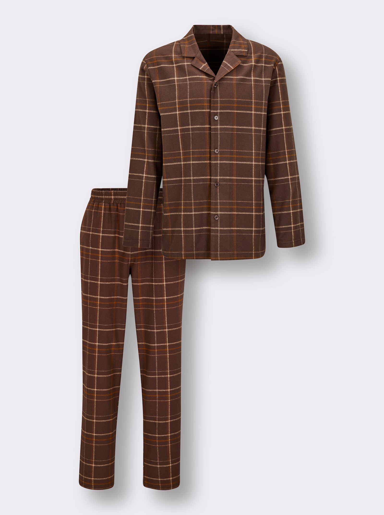 wäschepur men Pyjama - schoko-cognac-kariert
