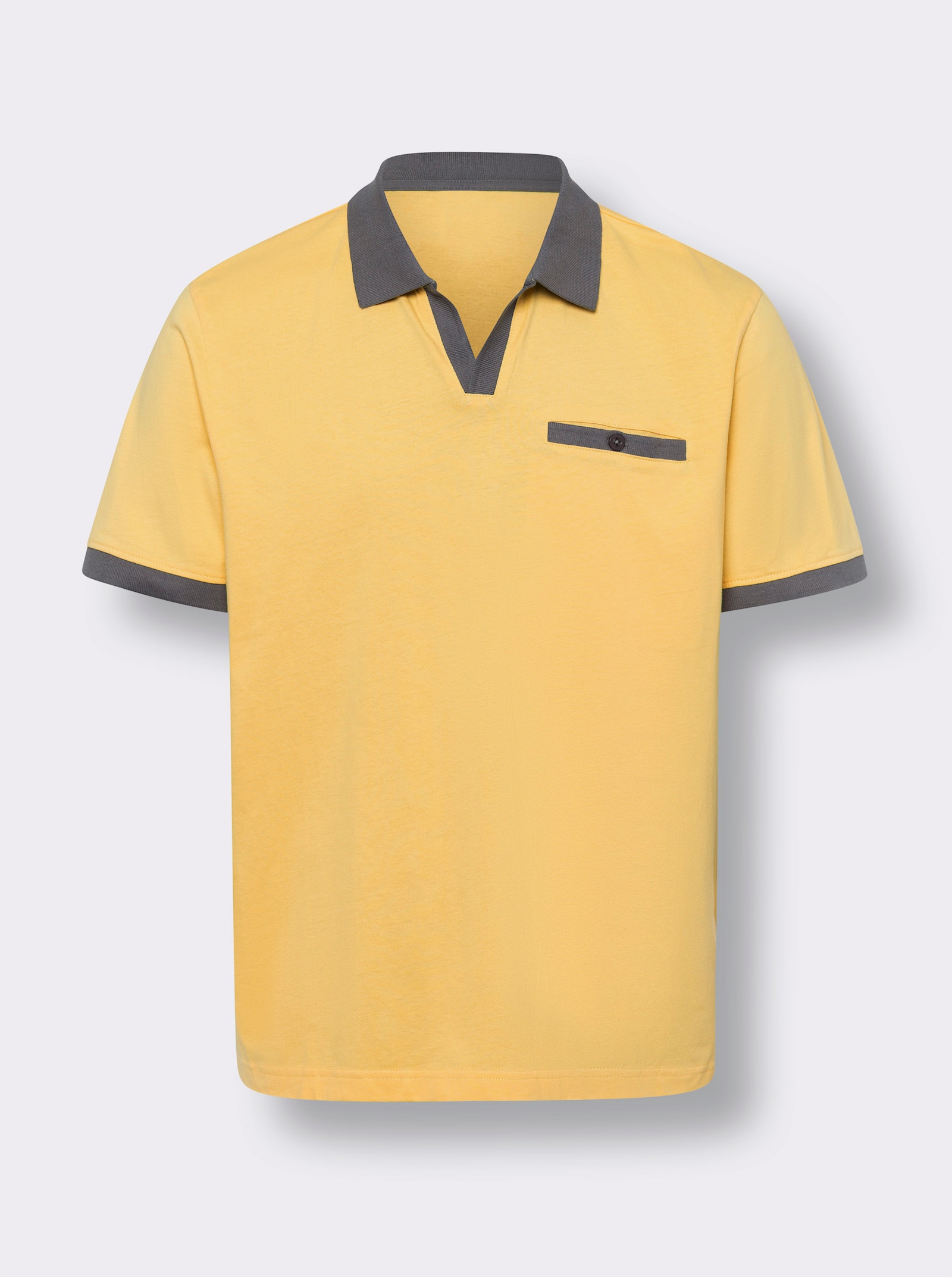 Poloshirt mit kontrastfarbenen Details - gelb