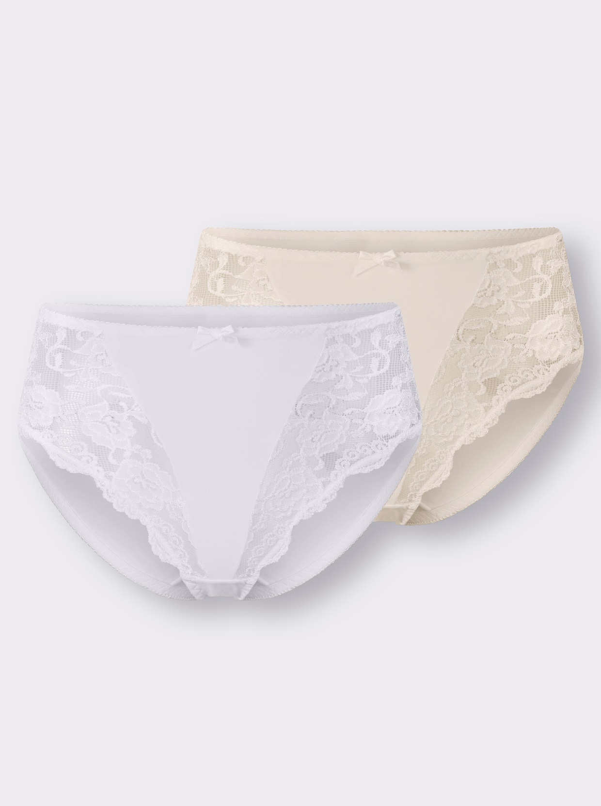 Sassa Slip mit seitlichen Einsätzen - weiß + puder