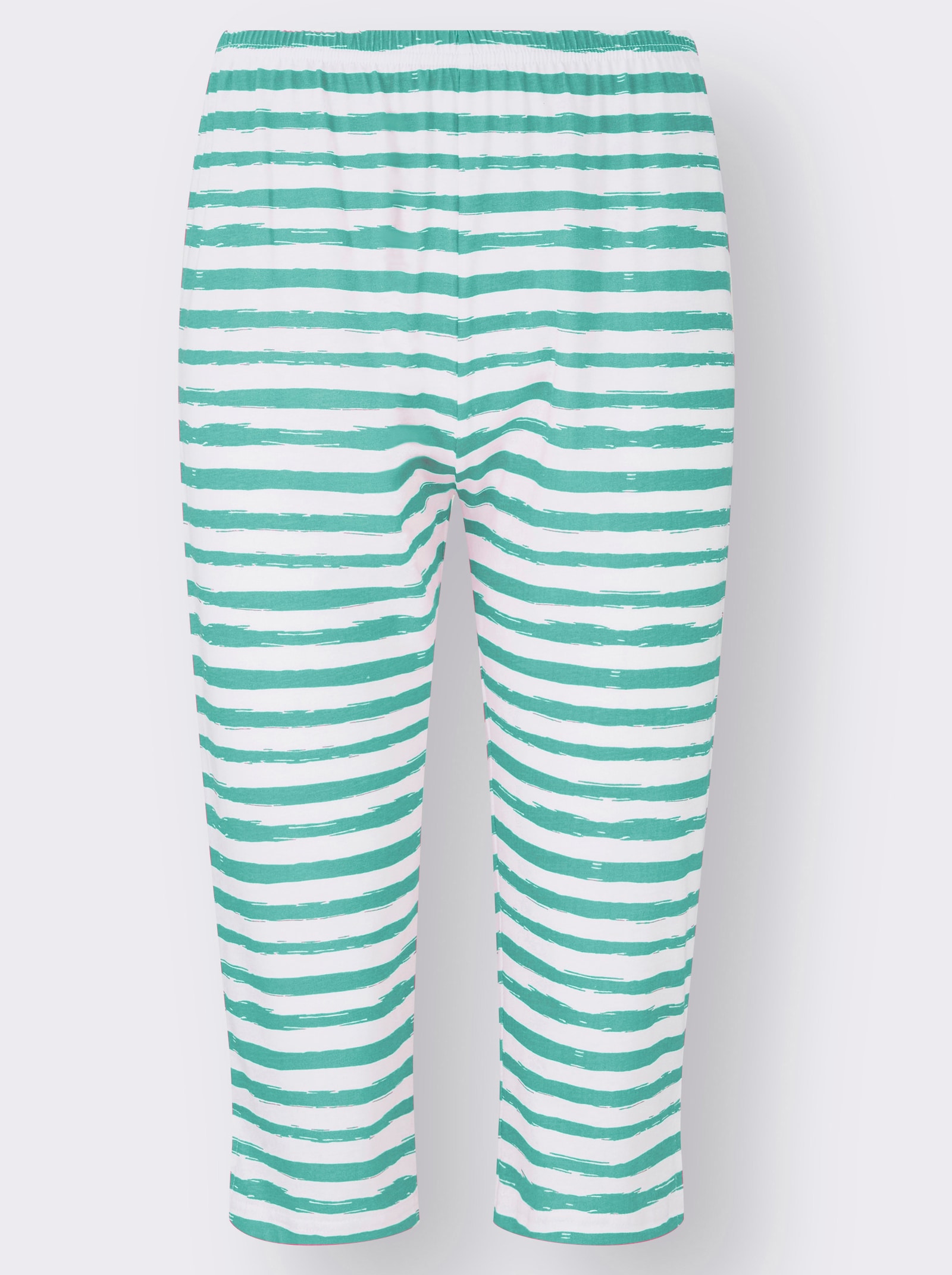 Comtessa Capri-pyjama’s van single-jersey - groen + groen gestreept