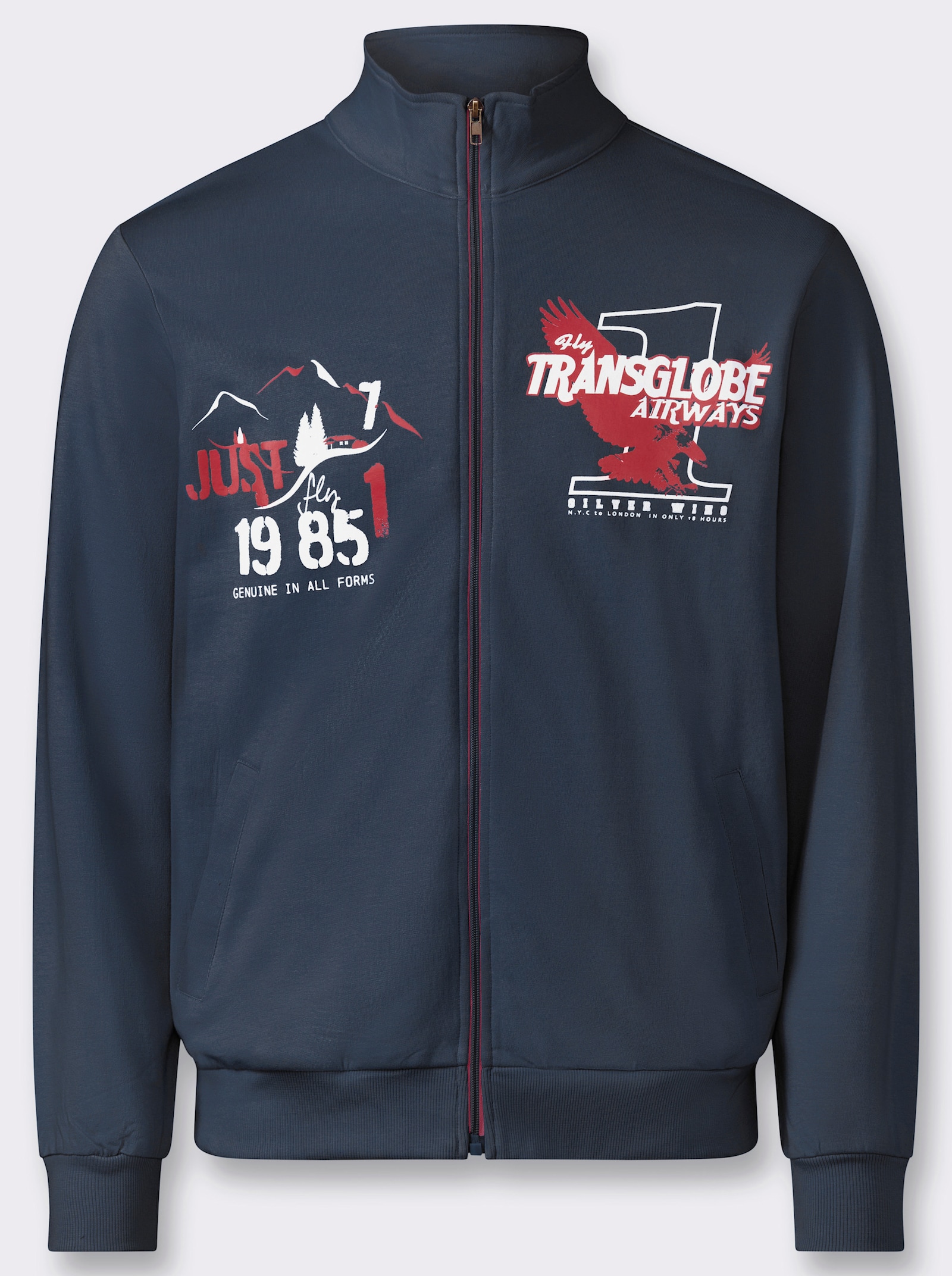 Shirtjacke mit Prints - dunkelblau
