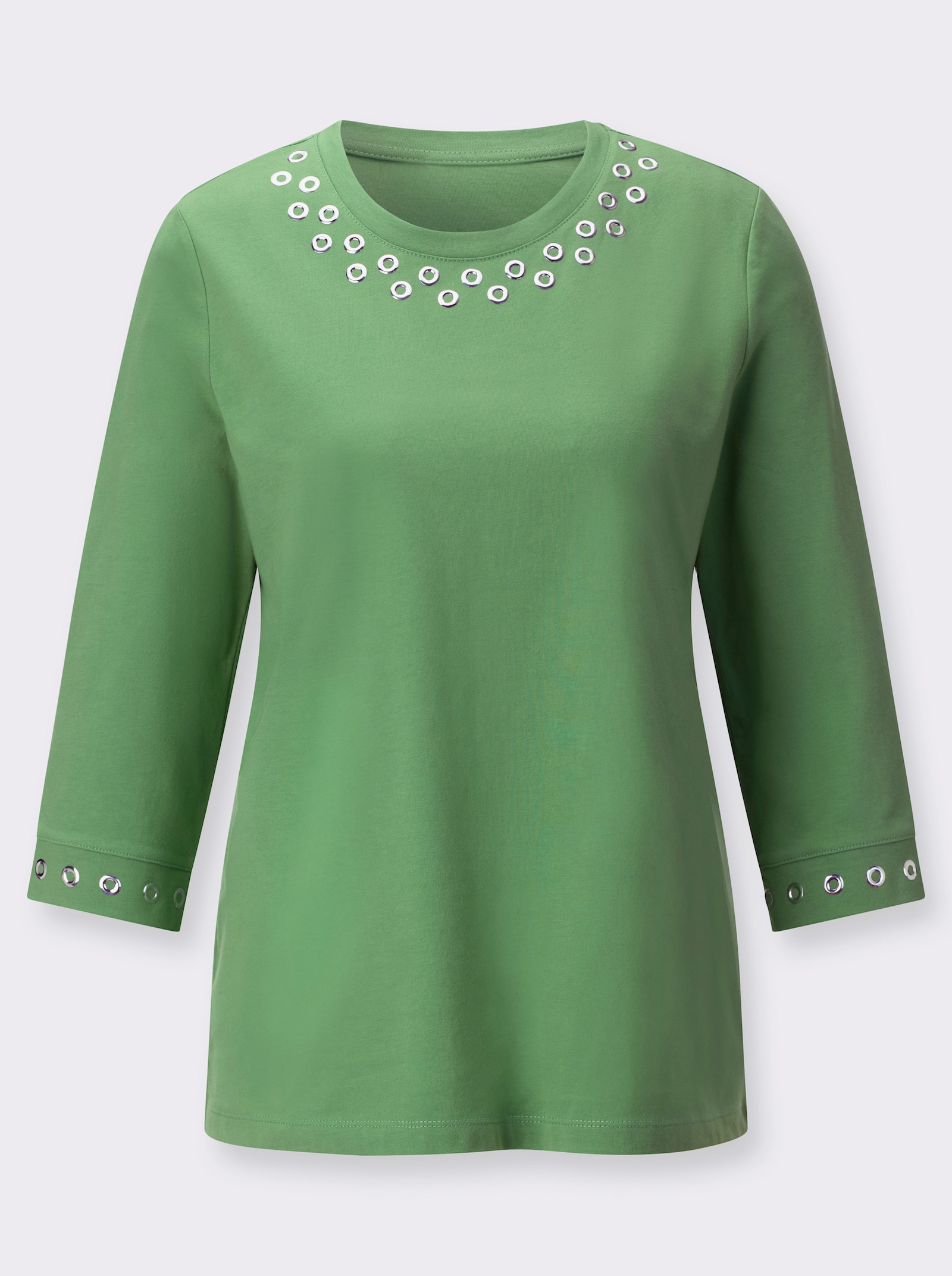 Rundhalsshirt aus reiner Baumwolle - apfel