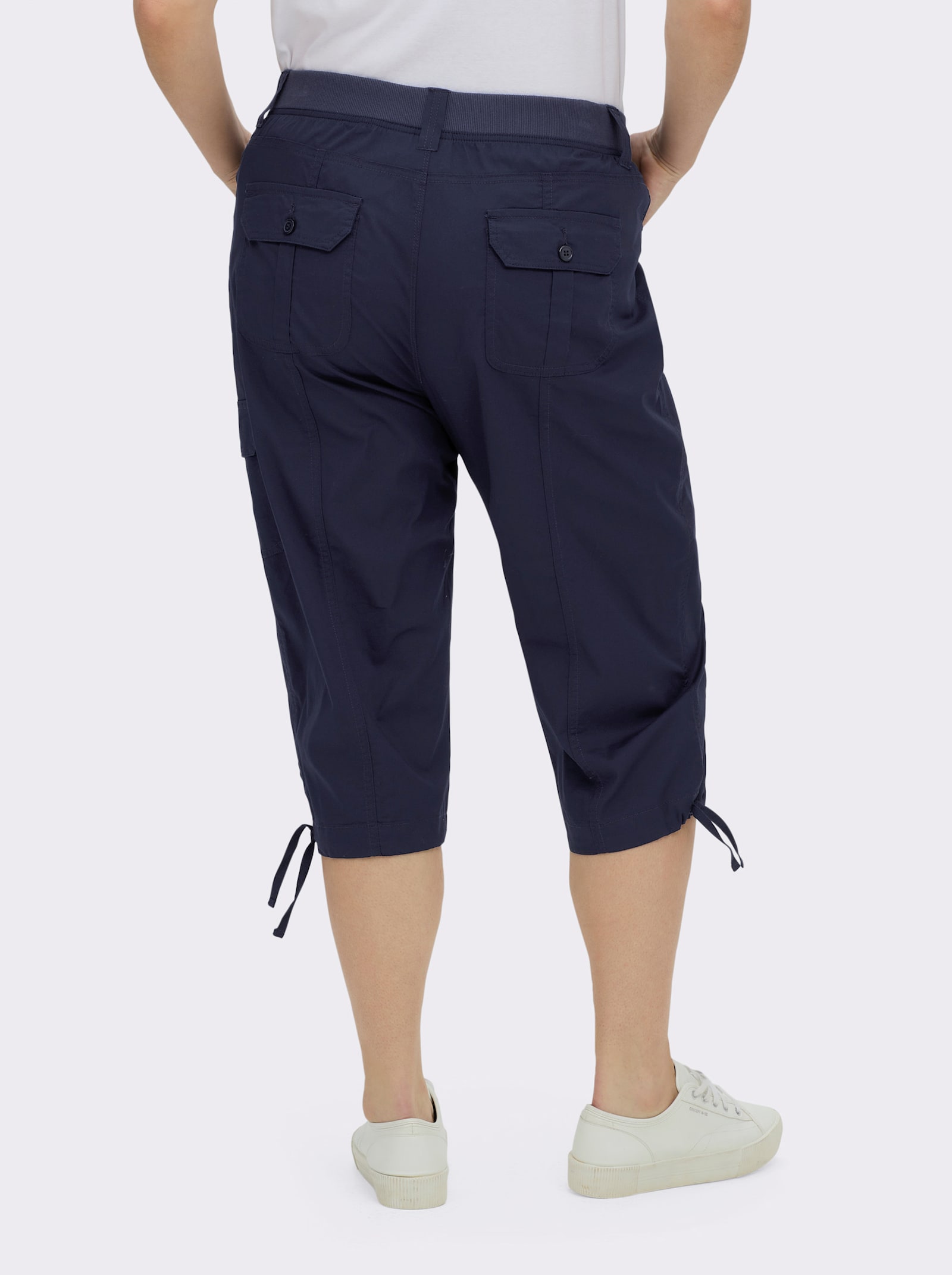 Caprihose mit weitenverstellbarem Saum - marine