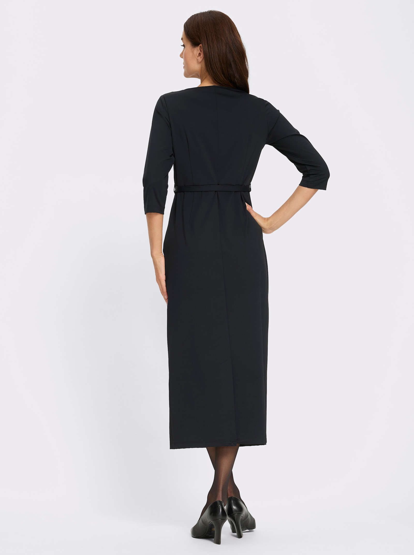 heine Jerseykleid mit Gehschlitz hinten - schwarz