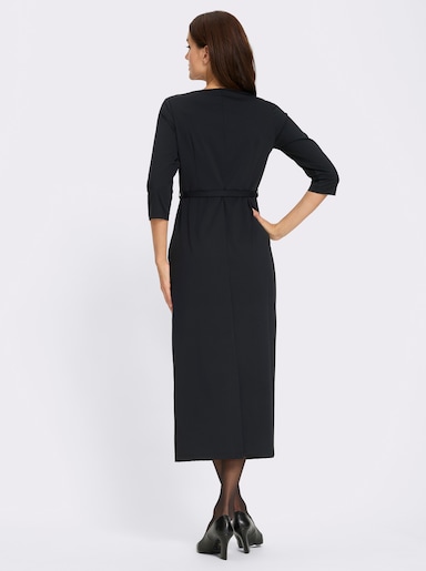 heine Jerseykleid mit Gehschlitz hinten - schwarz