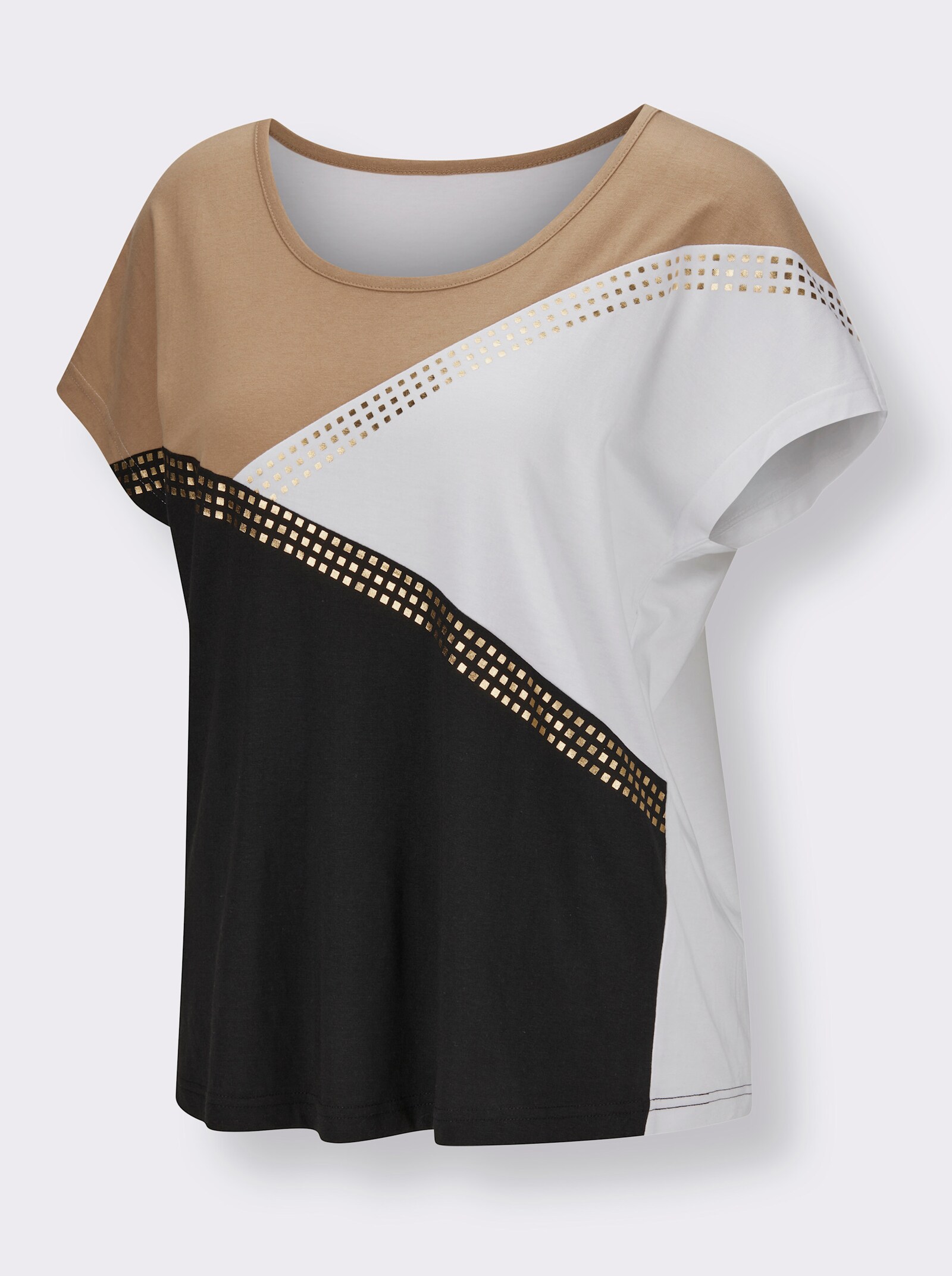 wäschepur Shortys mit Grafik-Muster - camel-schwarz + ecru-camel