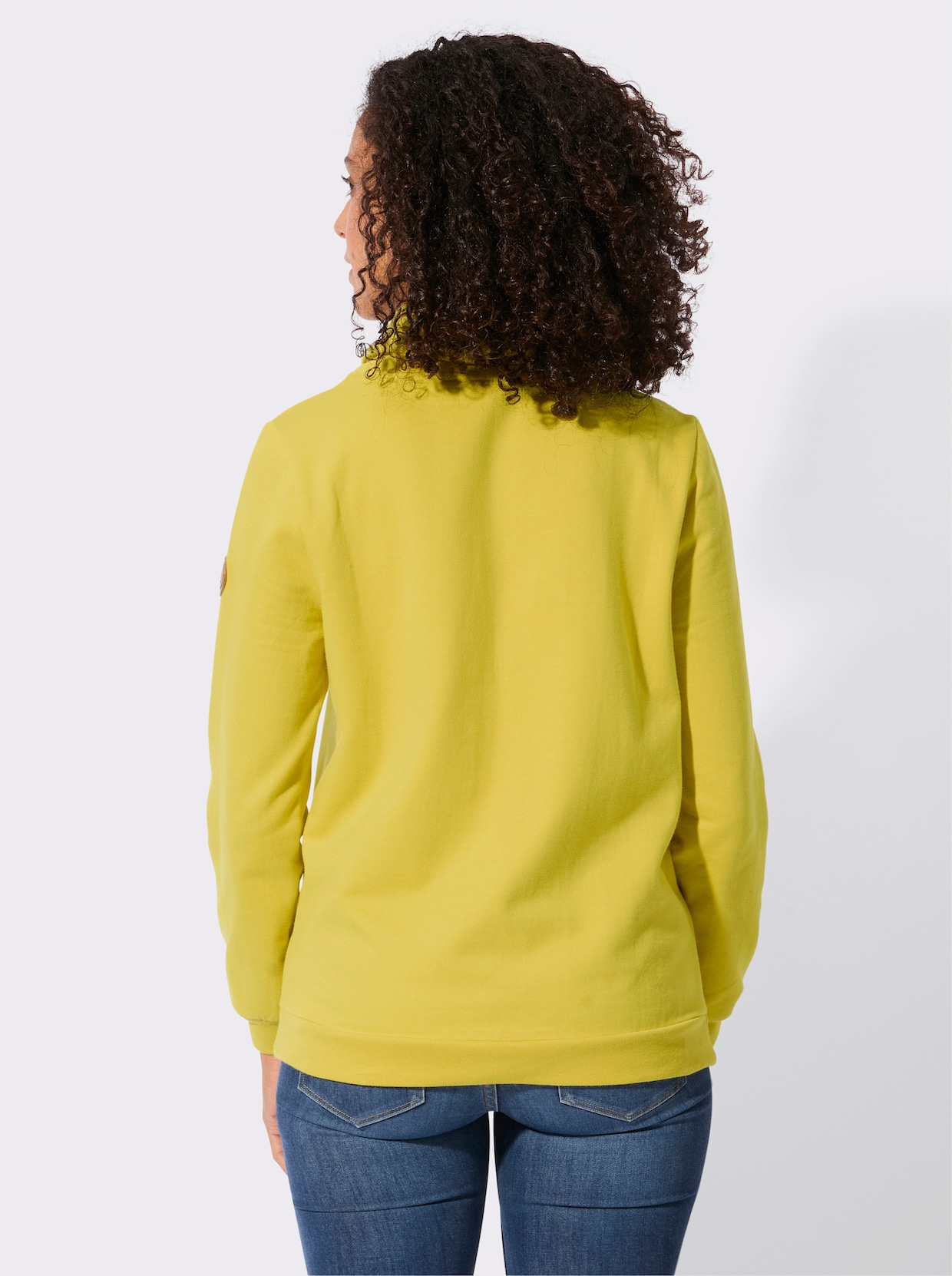 Sweatshirt mit weich angerauter Innenseite - limone