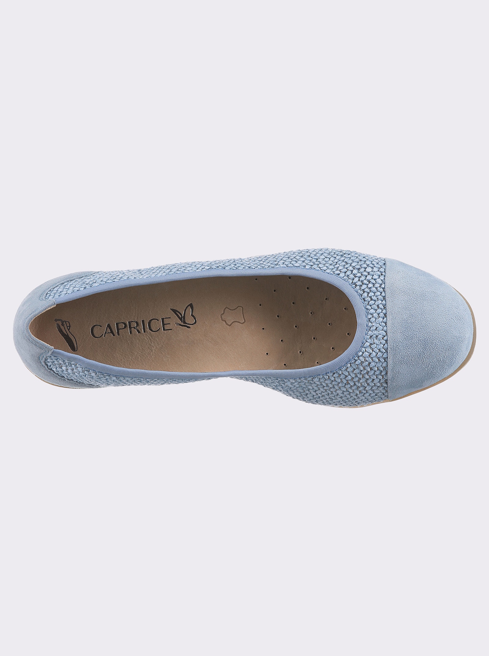 Caprice Ballerina mit Schrittdämpfung, von Caprice - hellblau