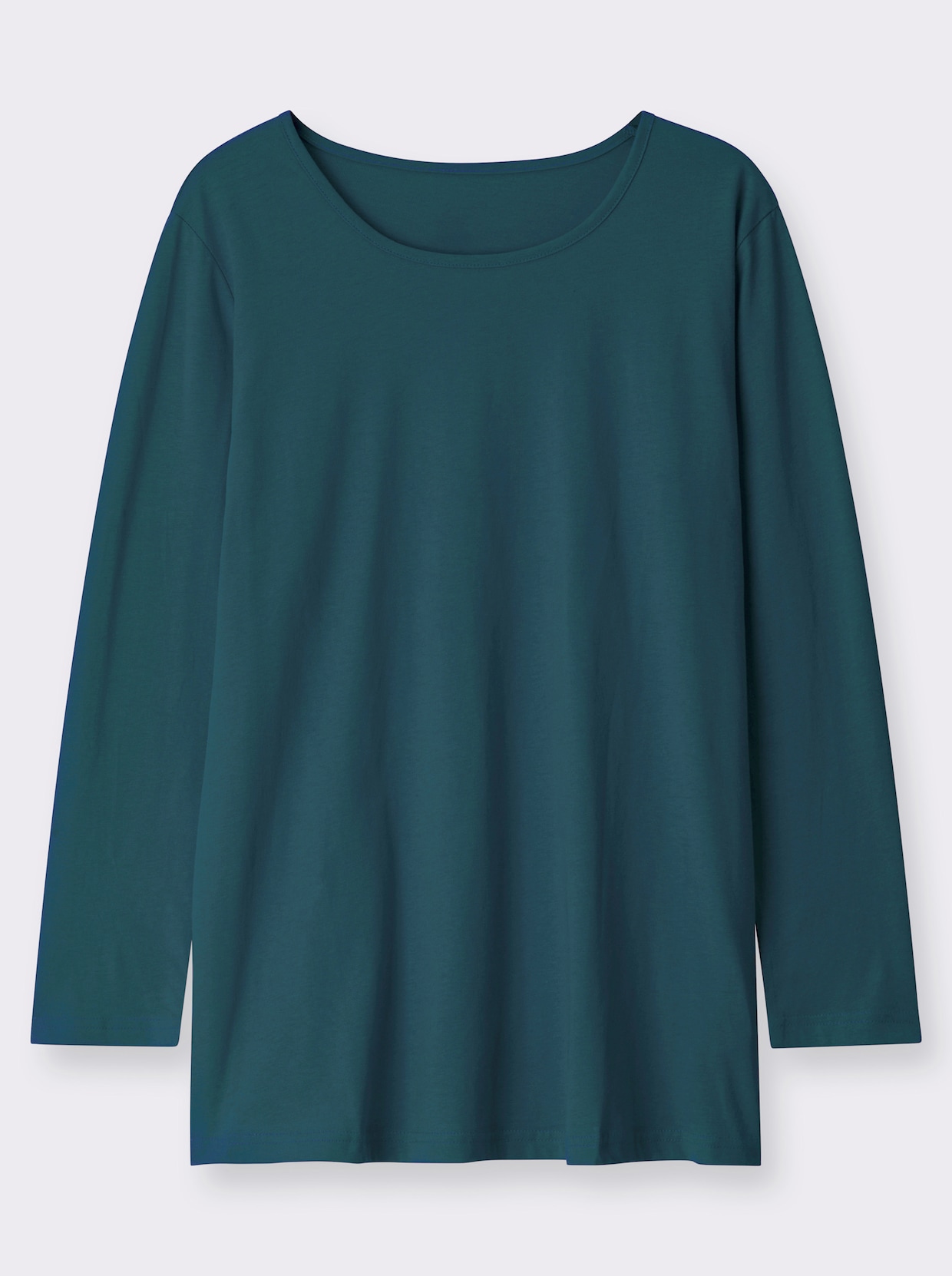 Langarmshirt in weiter Form - petrol
