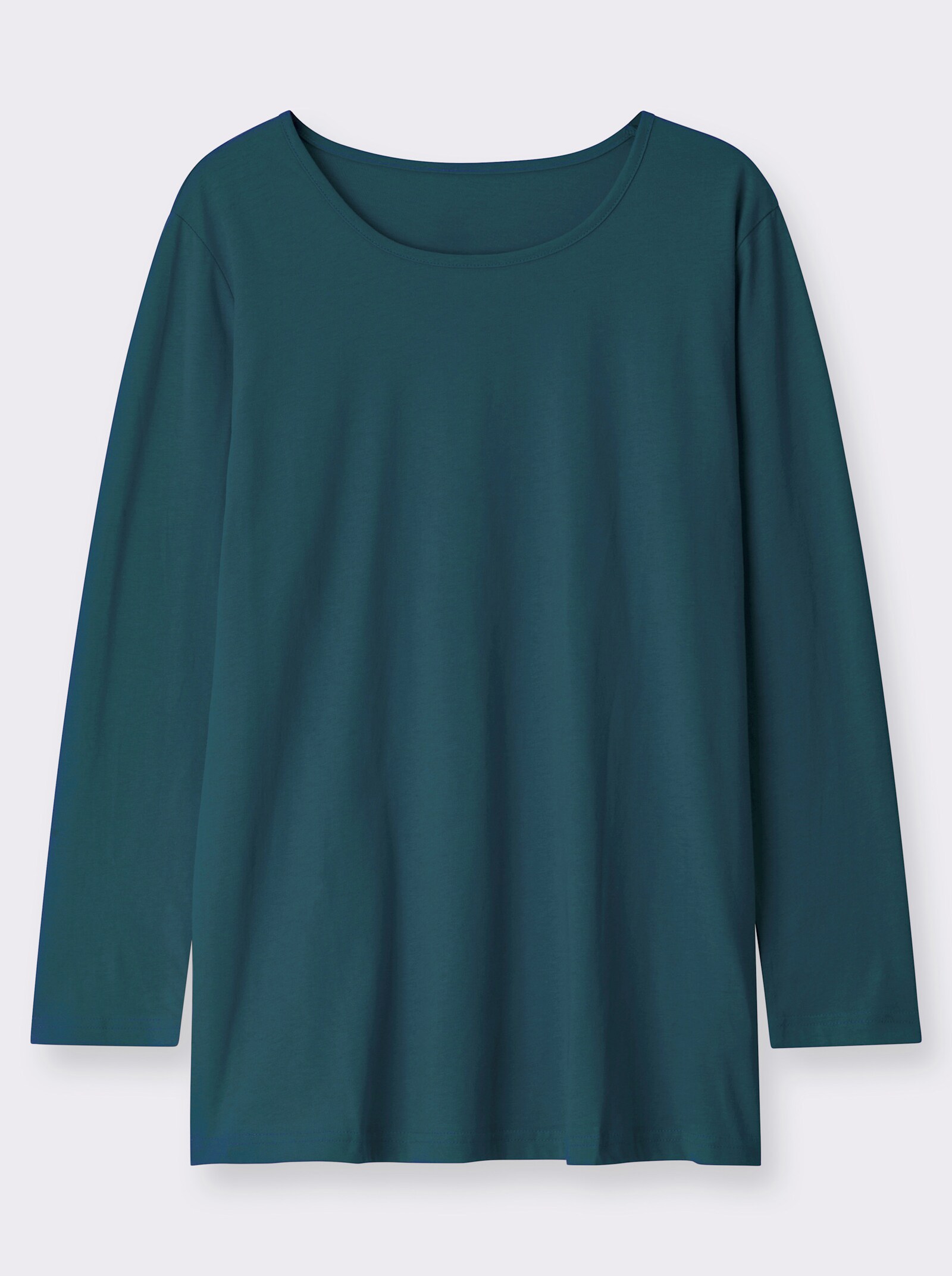 Langarmshirt in weiter Form - petrol