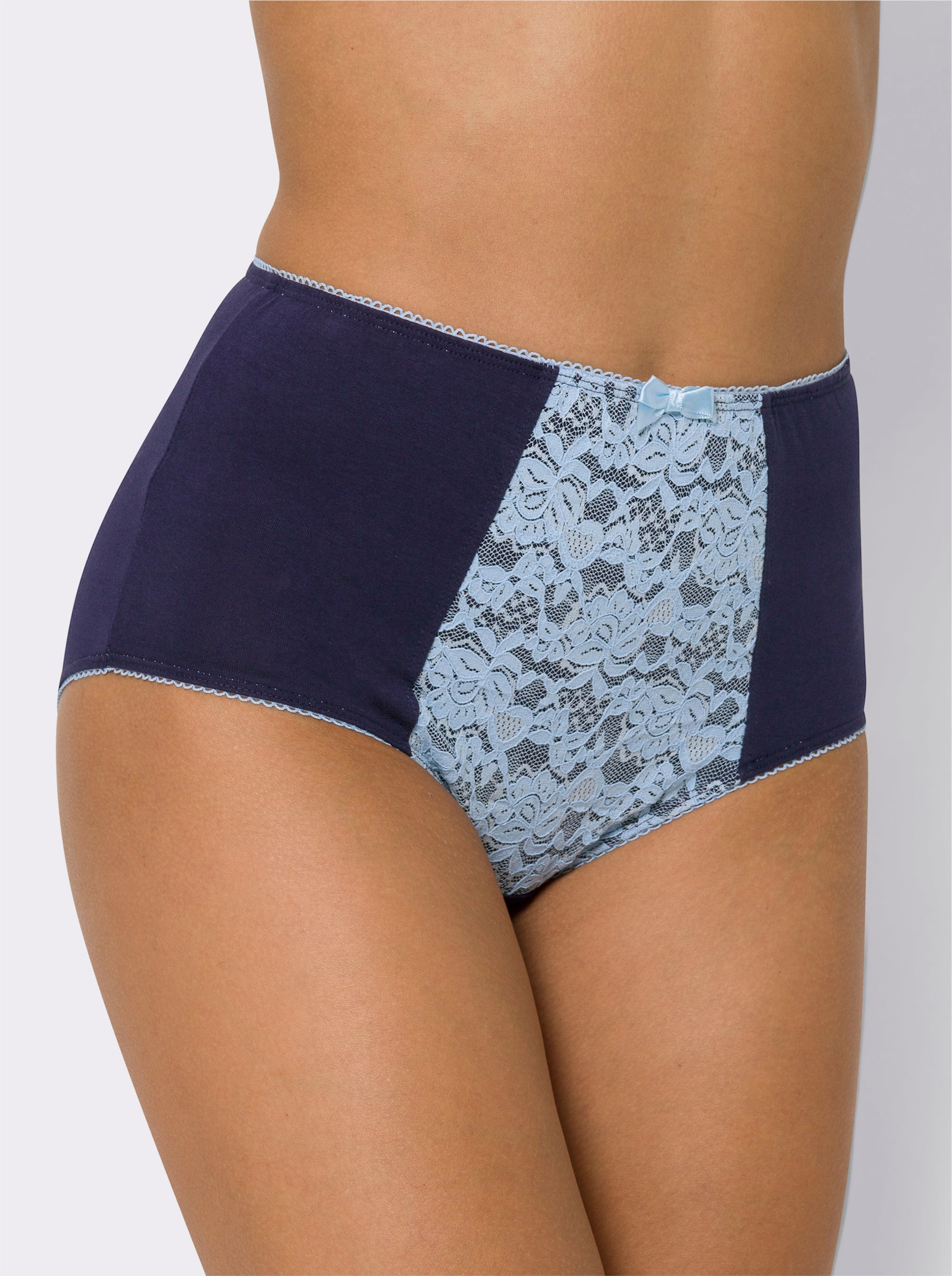 Tailleslip in set van 3, met kant - marine