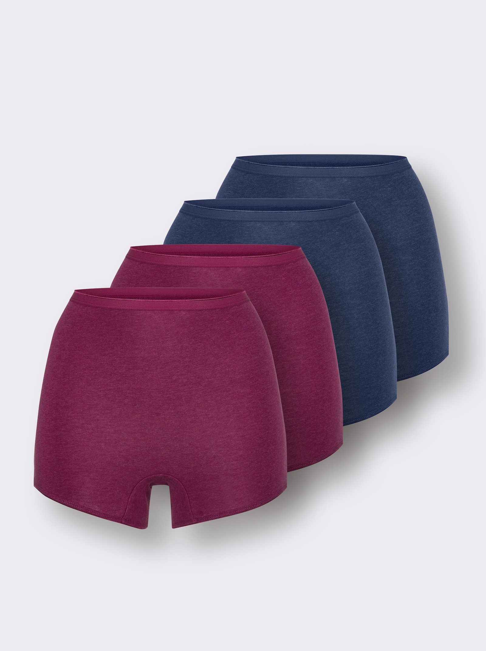 wäschepur Panty im Melange-Dessin - 2x malve-meliert + 2x marine-meliert