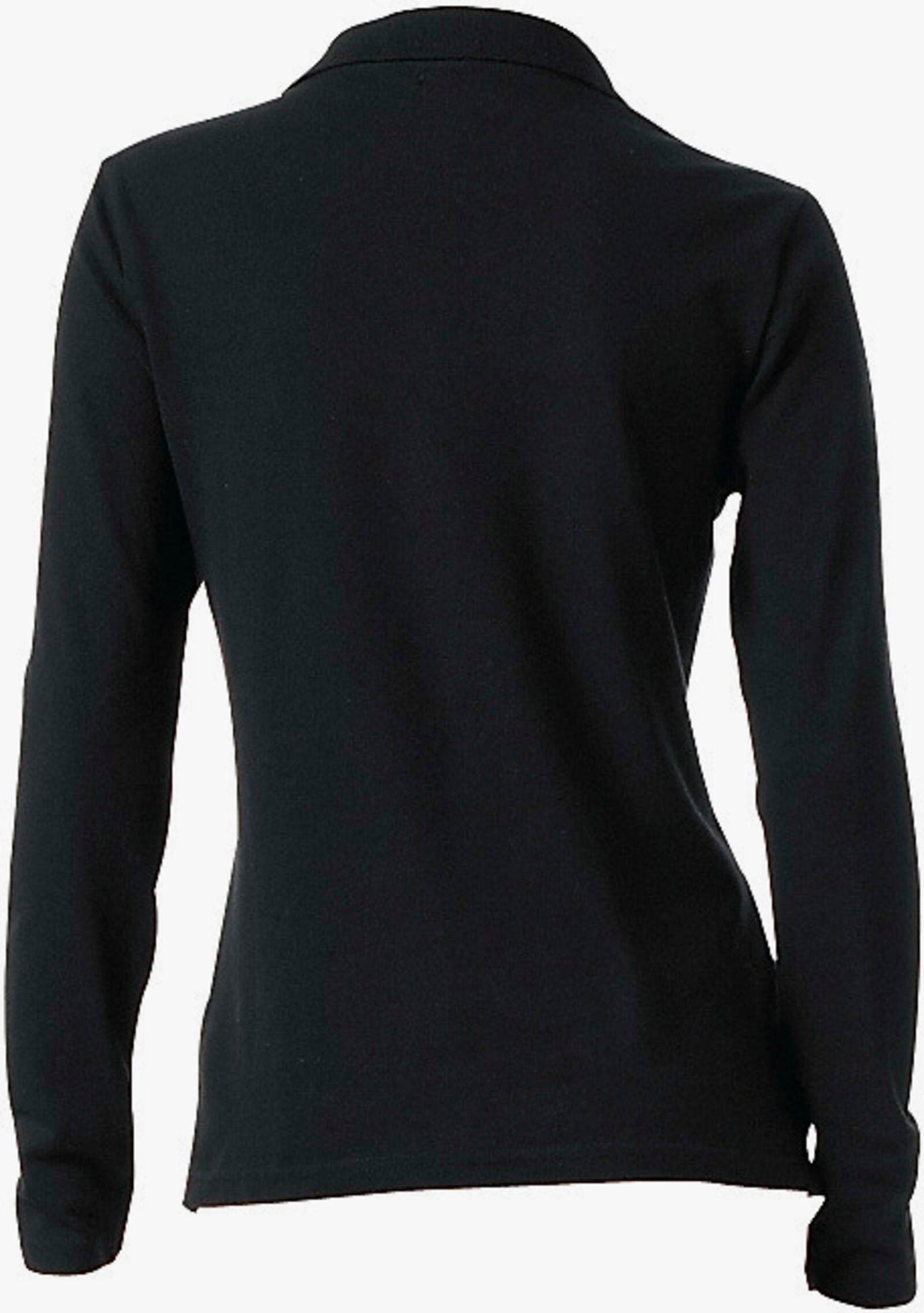 heine Langarm-Poloshirt in Pikee-Qualität - schwarz