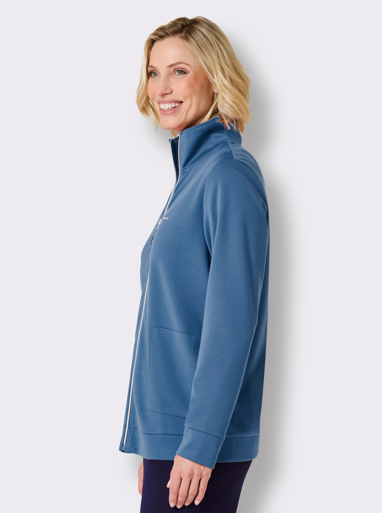 Catamaran Funktionsjacke in formstabiler Interlock-Qualität - mittelblau