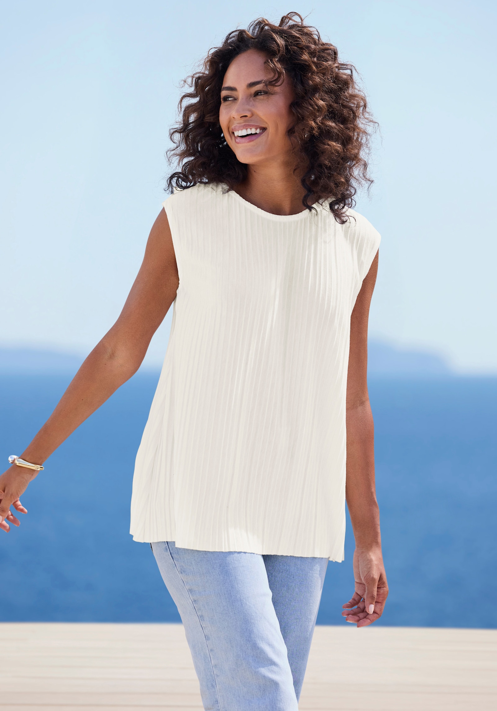 LASCANA Pliseetop - creme