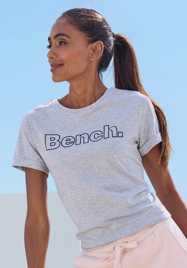 Bench. Loungewear T-Shirt - 1x grau melange, 1x weiss