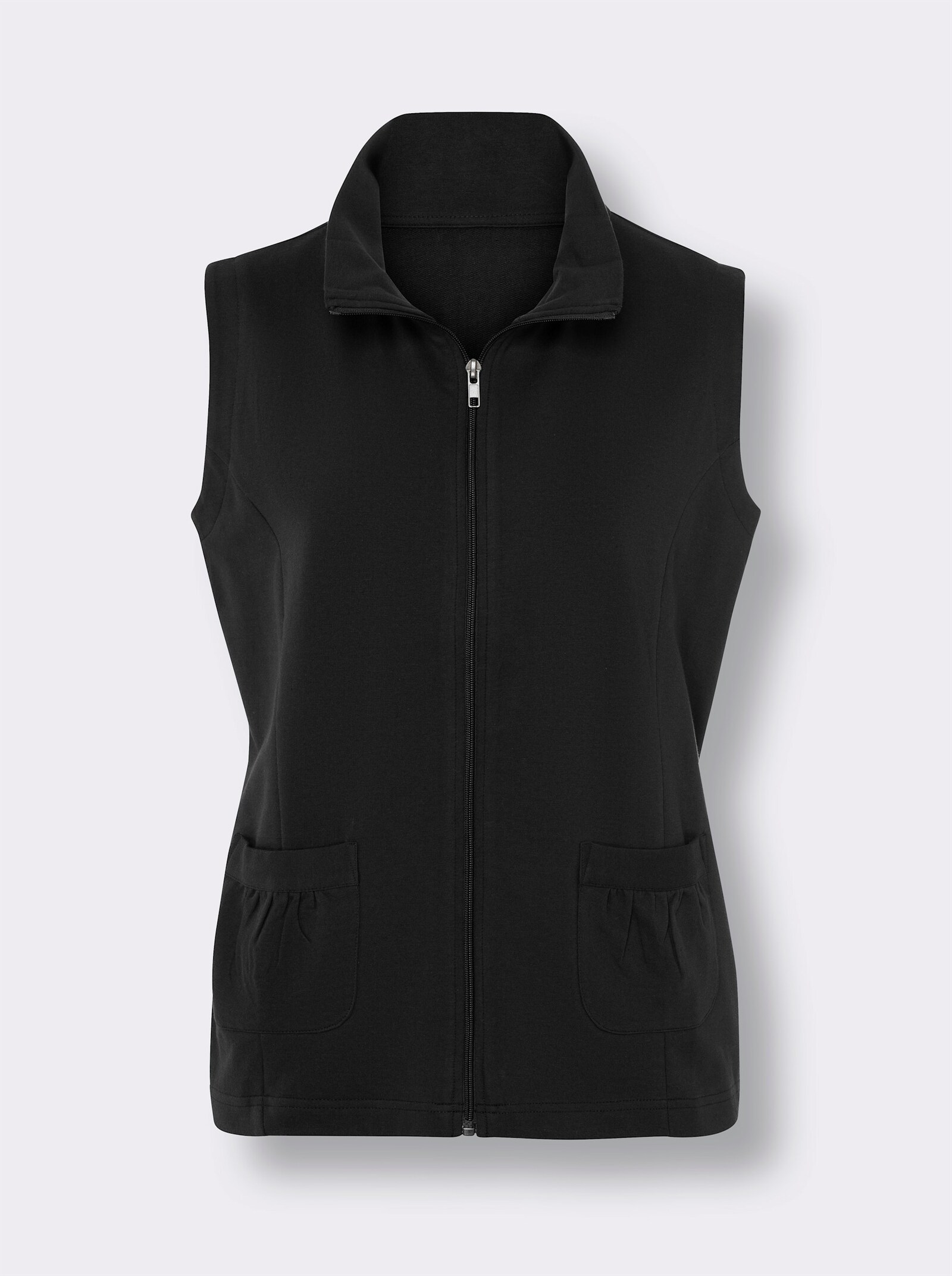 Sweatvest met ritssluiting - zwart
