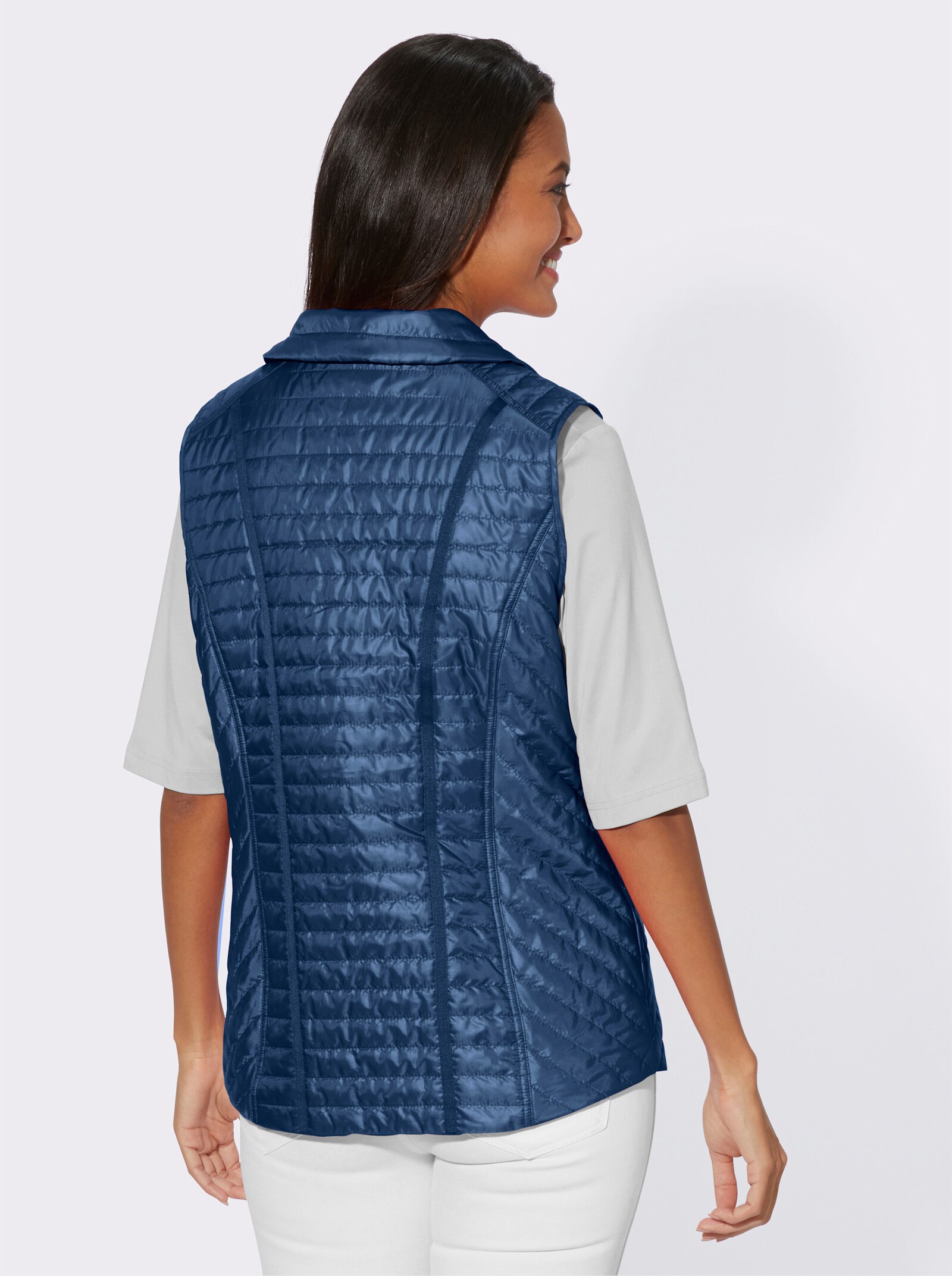 Steppweste mit leichter Wattierung - jeansblau