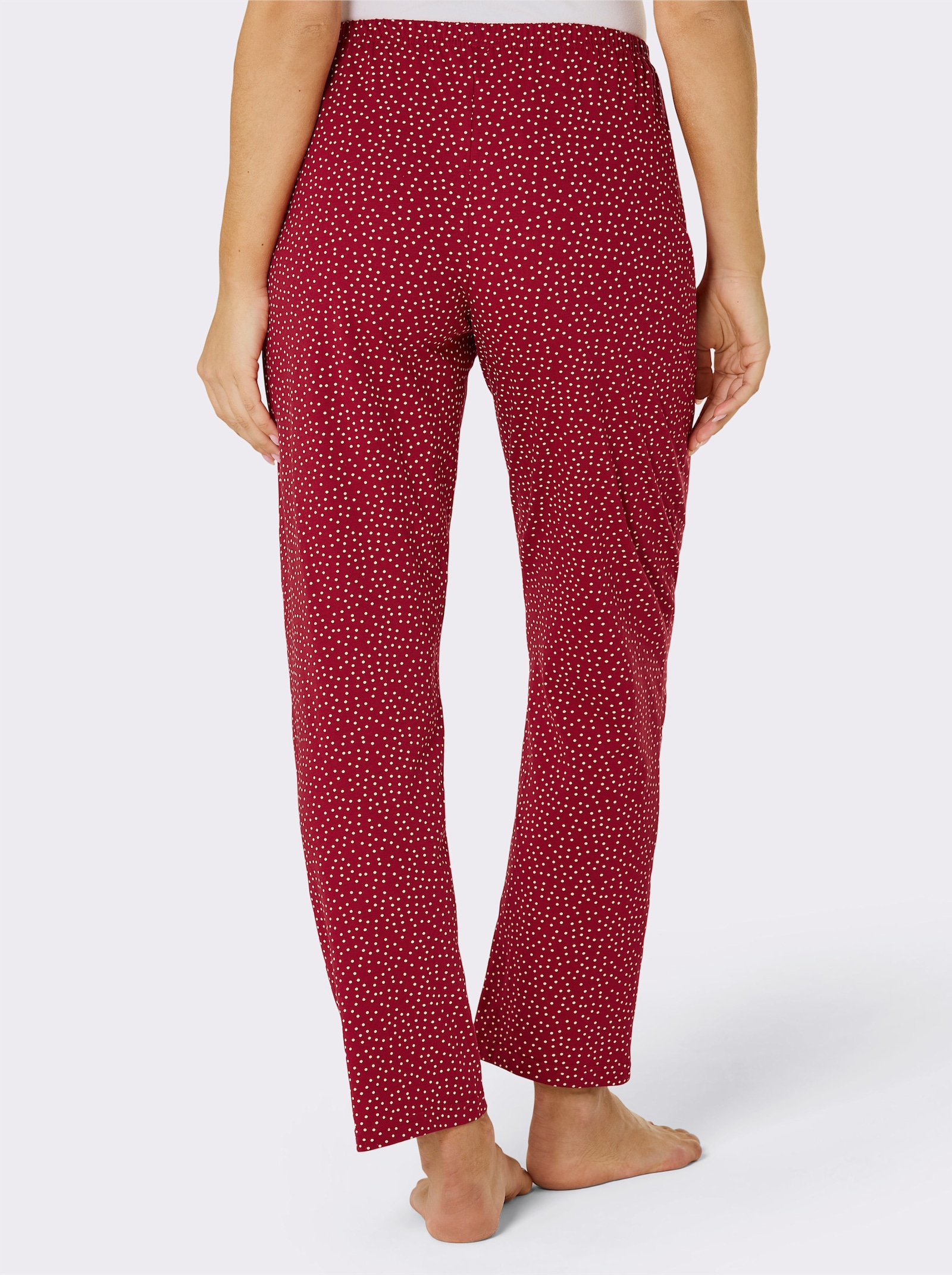 Comtessa Pyjamabroek met stippendessin - rood/wit