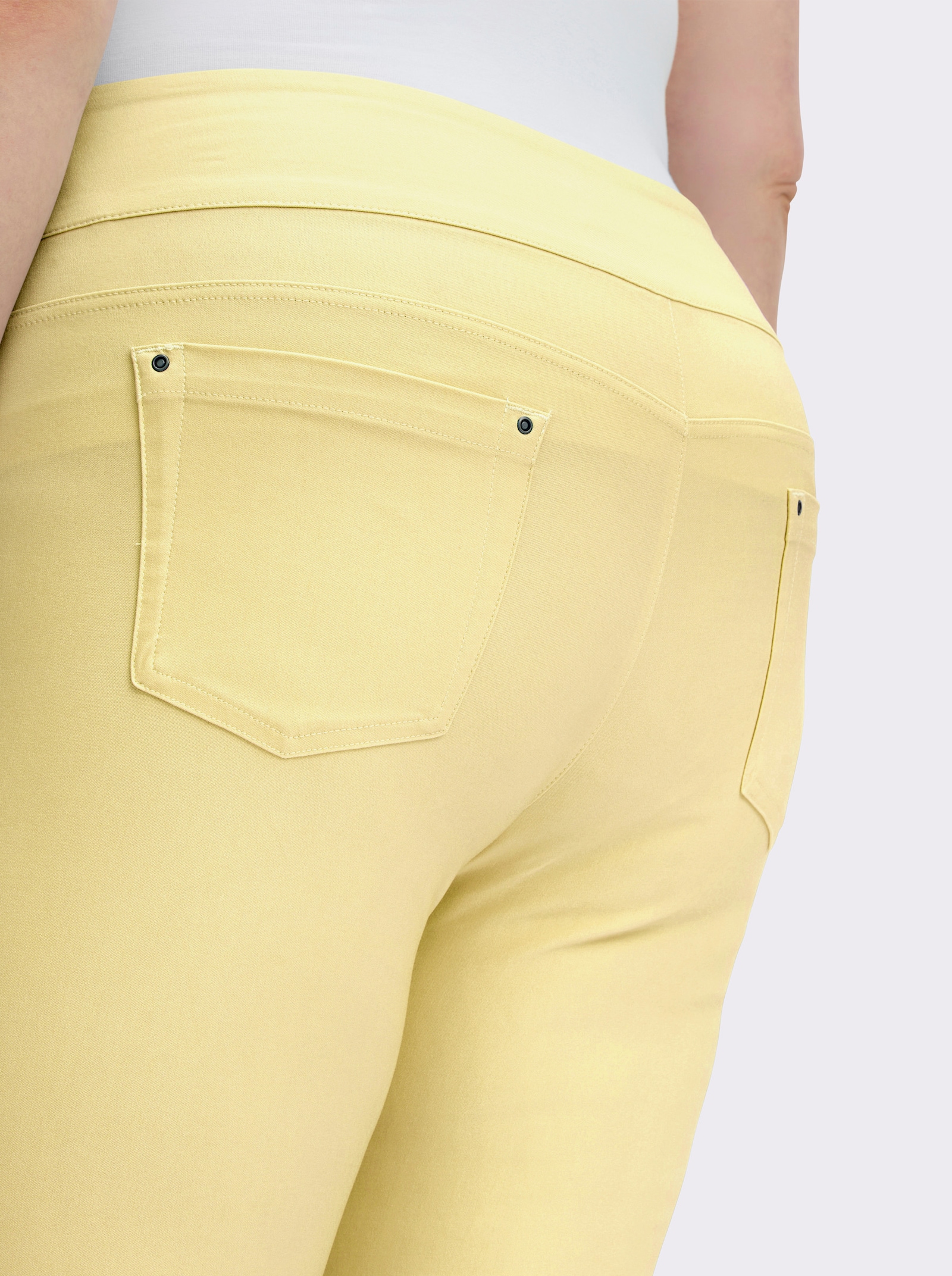 Stretch-Hose in Wadenlänge - vanillegelb
