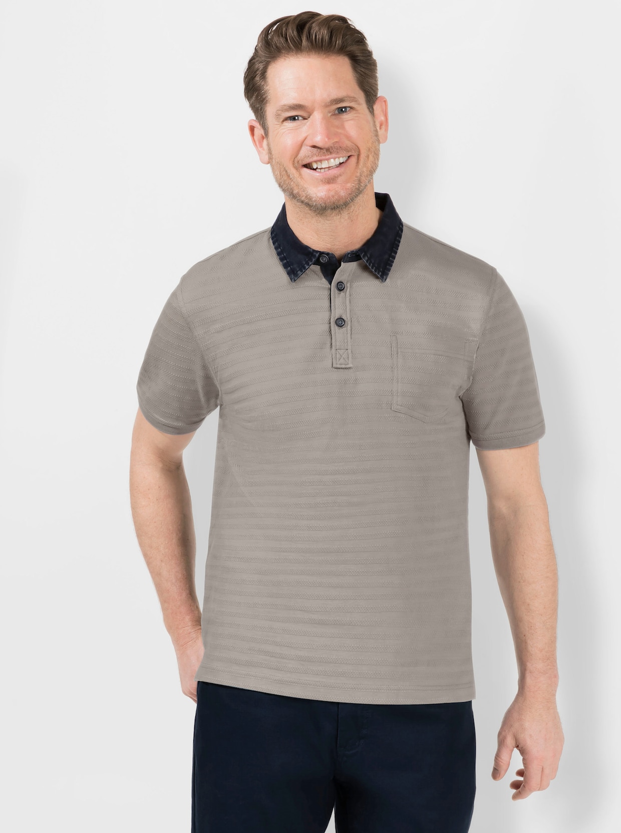Marco Donati Shirt met korte mouwen - steengrijs