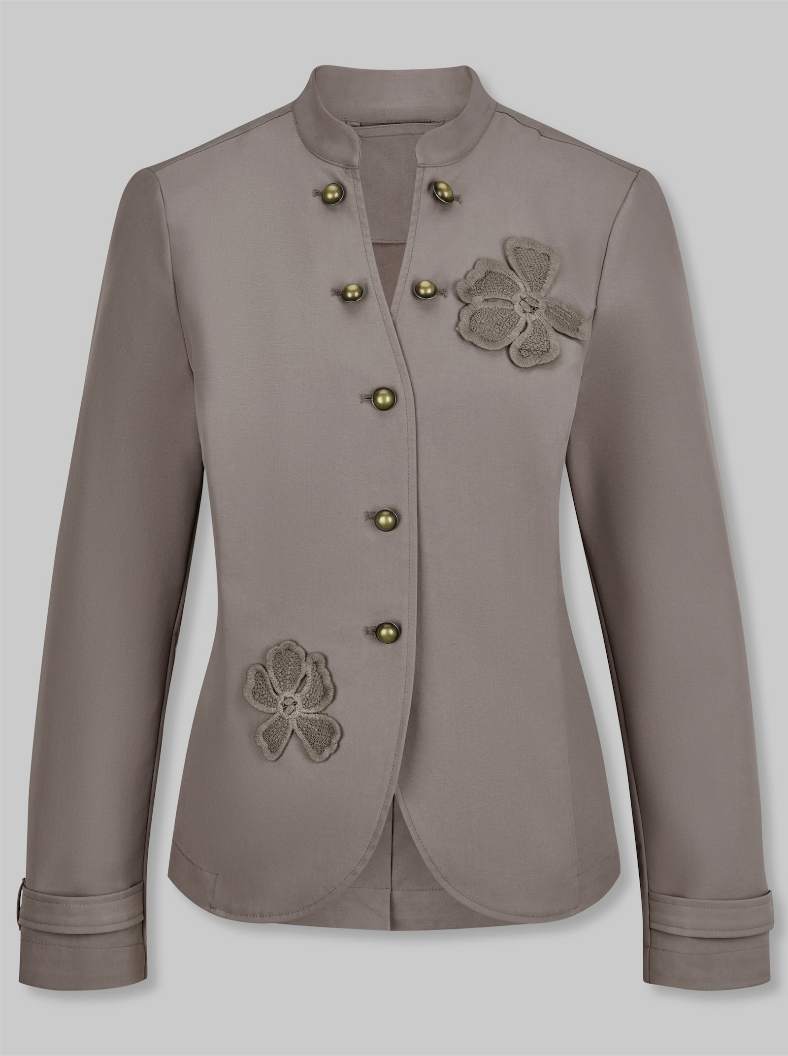 heine Blazer mit Blüten-Applikation - taupe