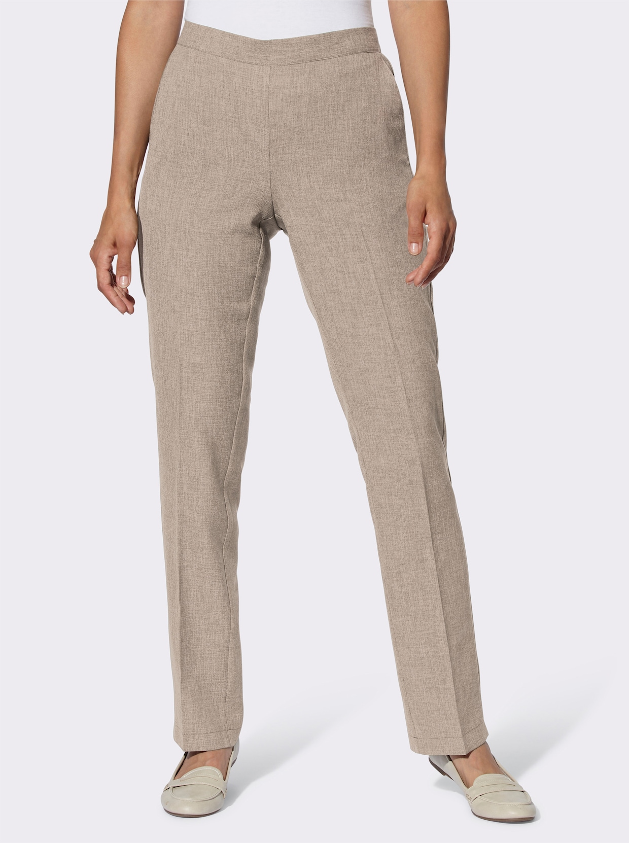 comfortbroek - sesam gemêleerd + sesam gestreept
