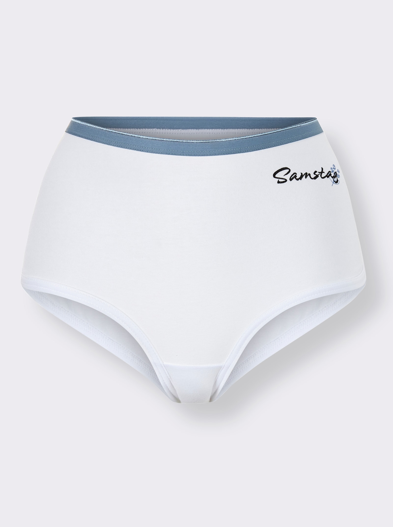 wäschepur Kalhotky s potiskem dnů v týdnu - bílá