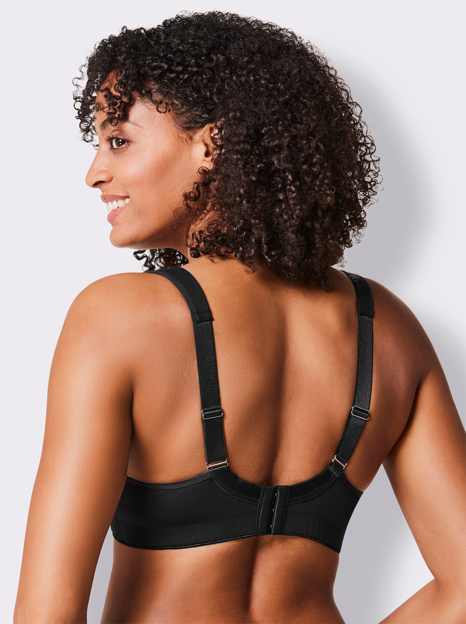 wäschepur Steunbeha zonder beugel met mesh-inzet - zwart