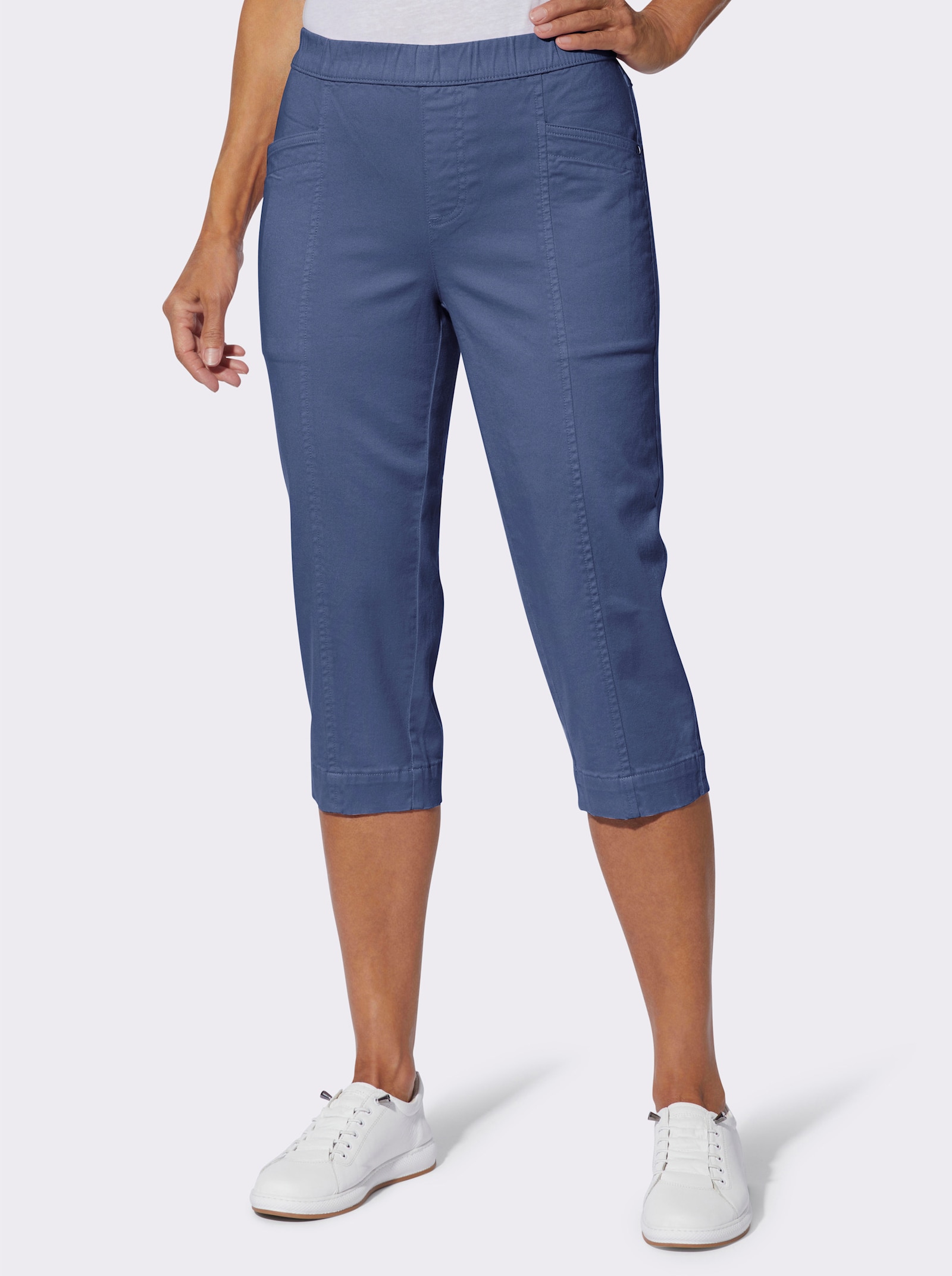 Caprijeans mit Dehnbund - jeansblau