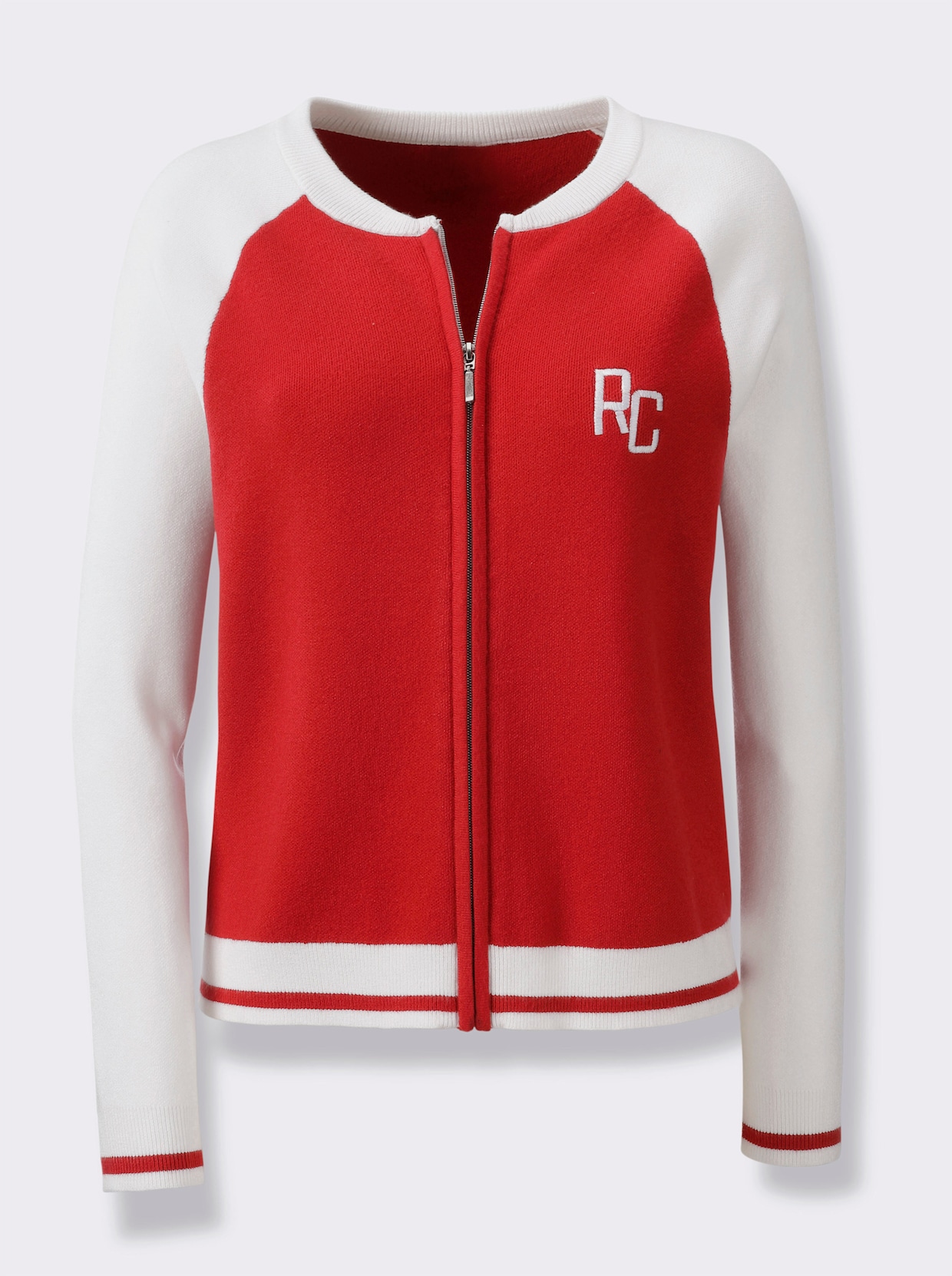 heine Fijn gebreid vest - rood/ecru
