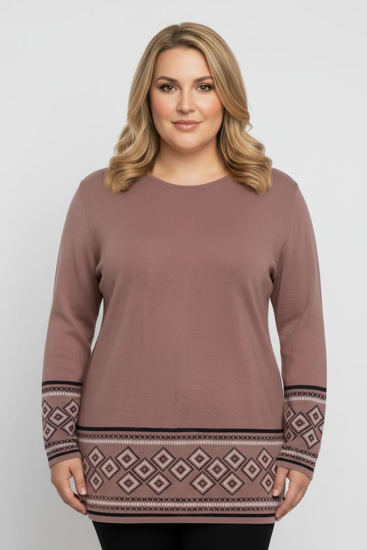 Longpullover weich wie Kaschmir - rosenholz-marine