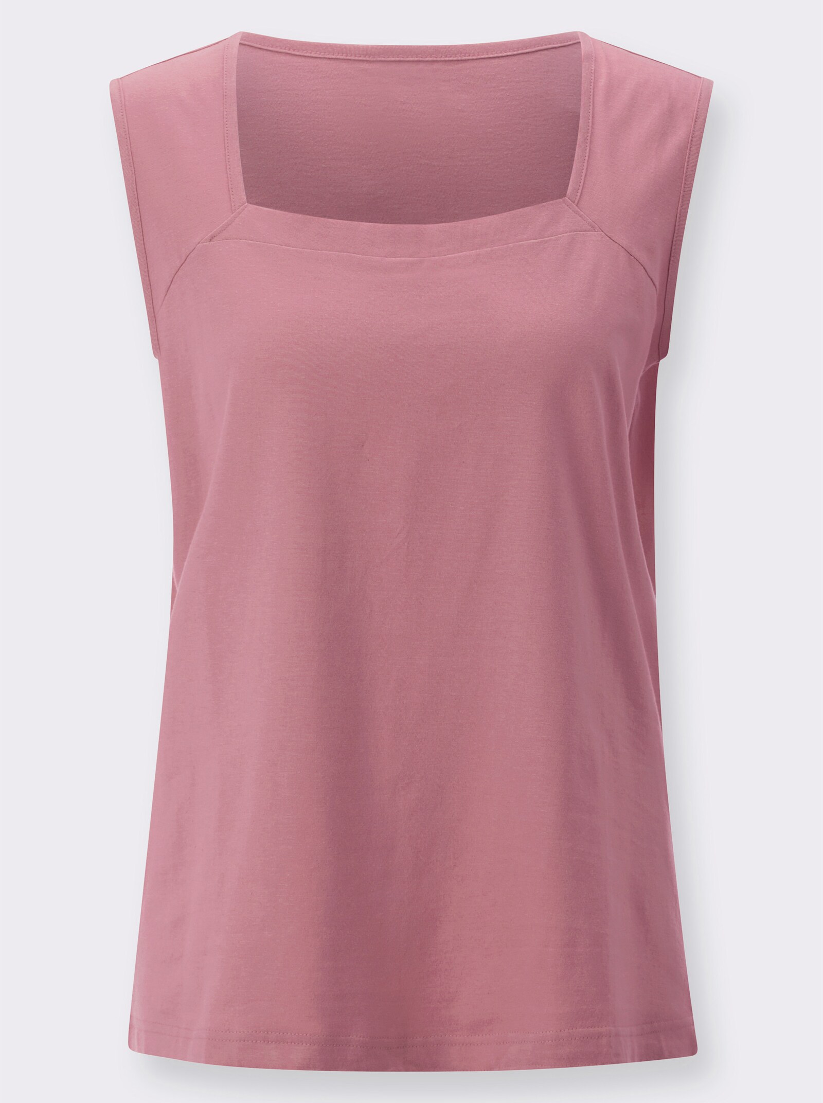 Shirttop mit Karree-Ausschnitt - altrosa