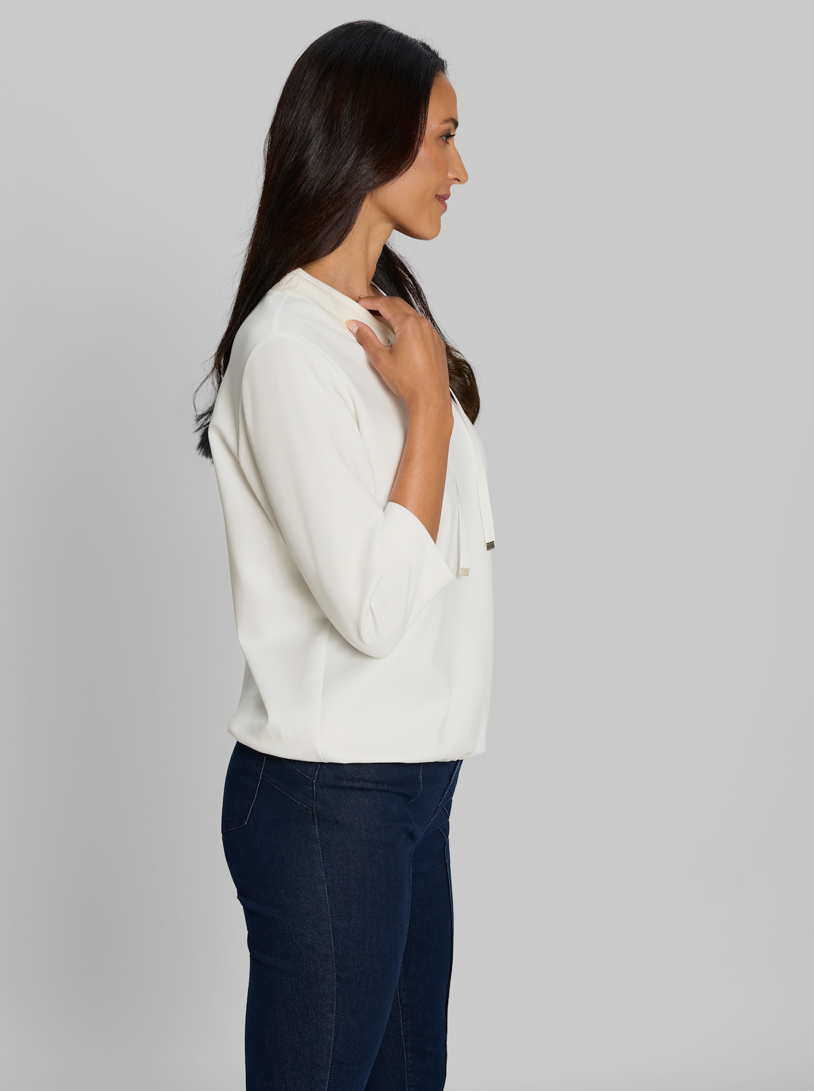 heine Sweatshirt mit V-Ausschnitt - ecru