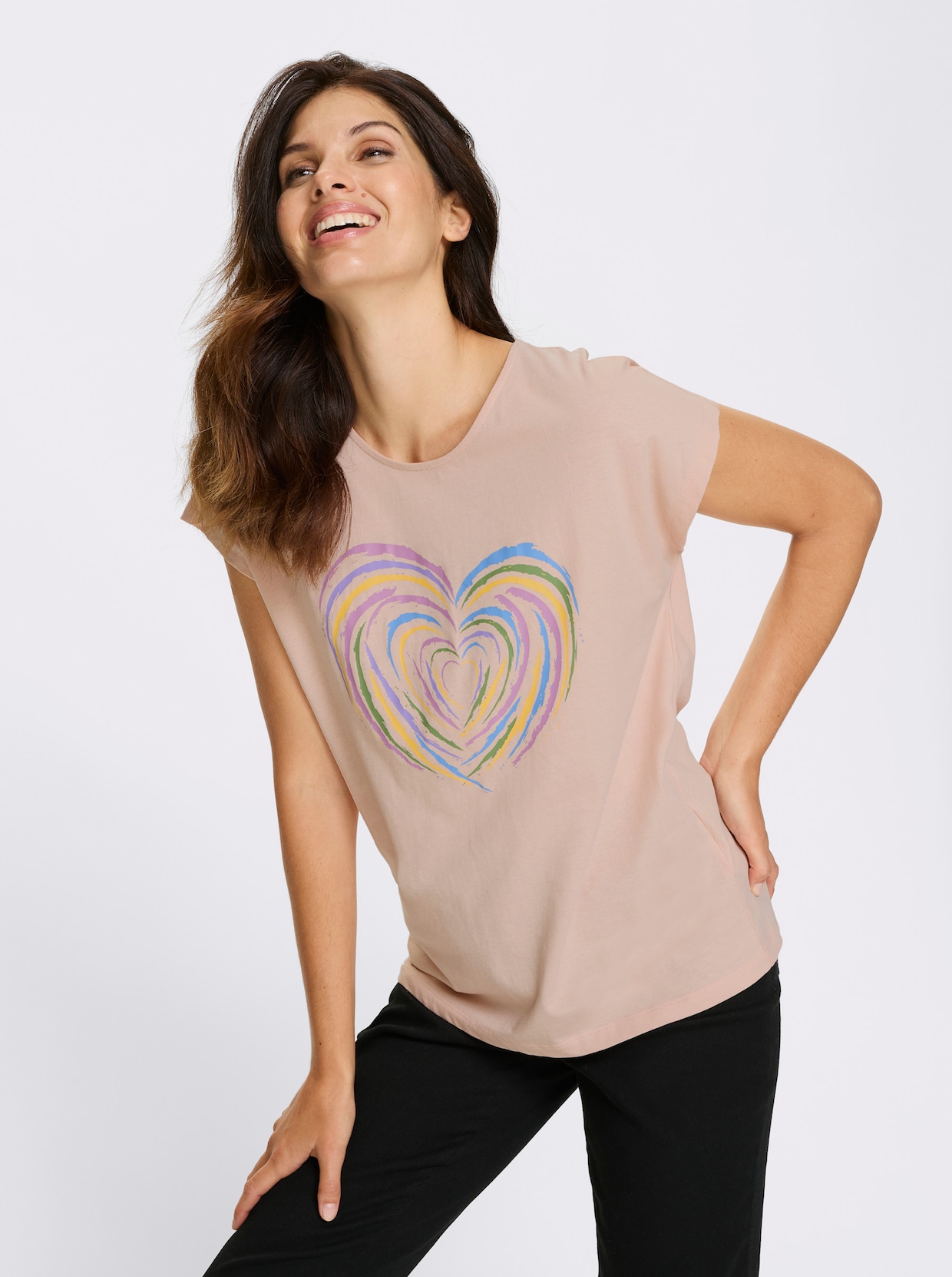 Kurzarmshirt - puder-orchidee