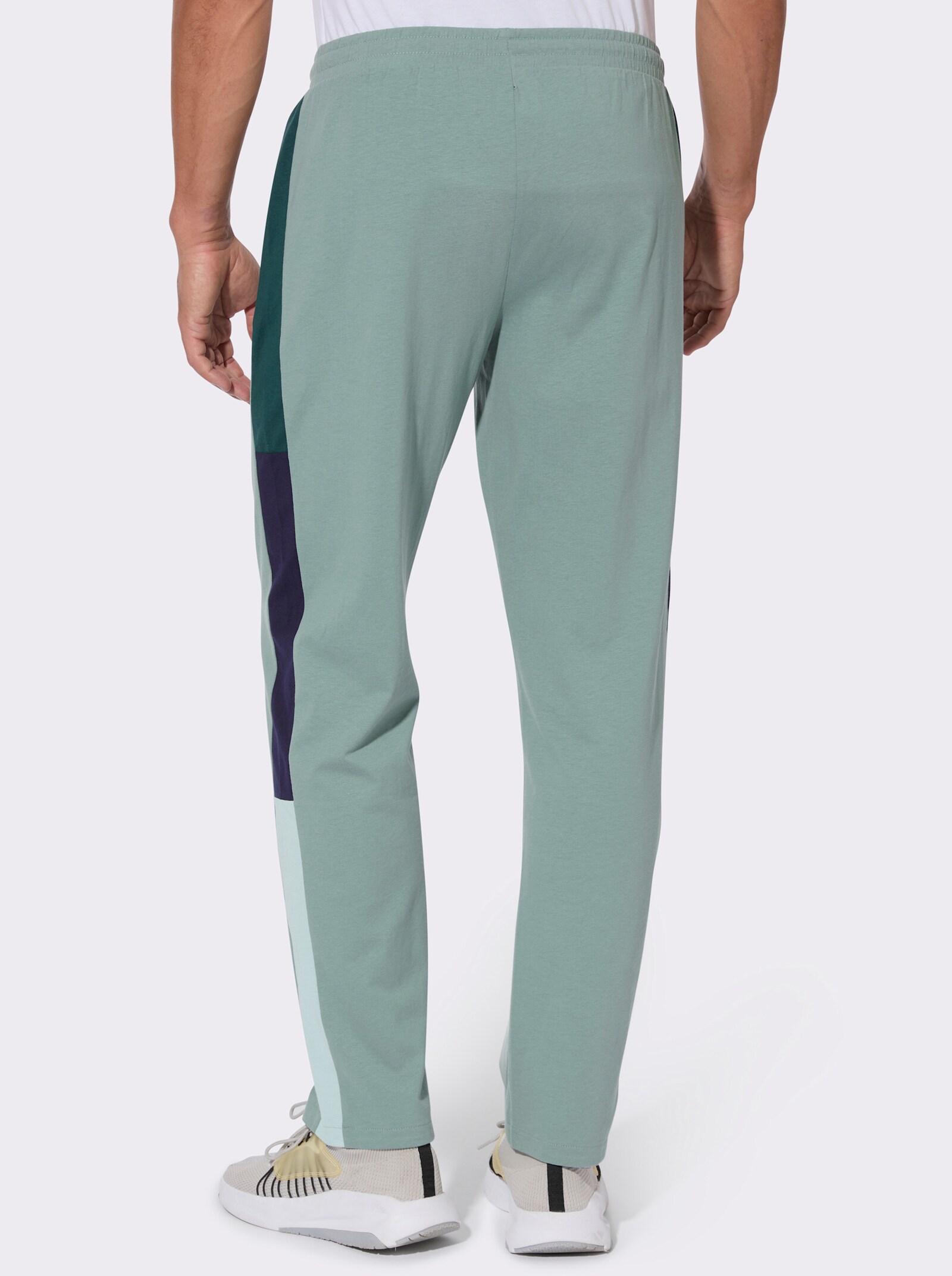 Freizeithose mit Galonstreifen - jade