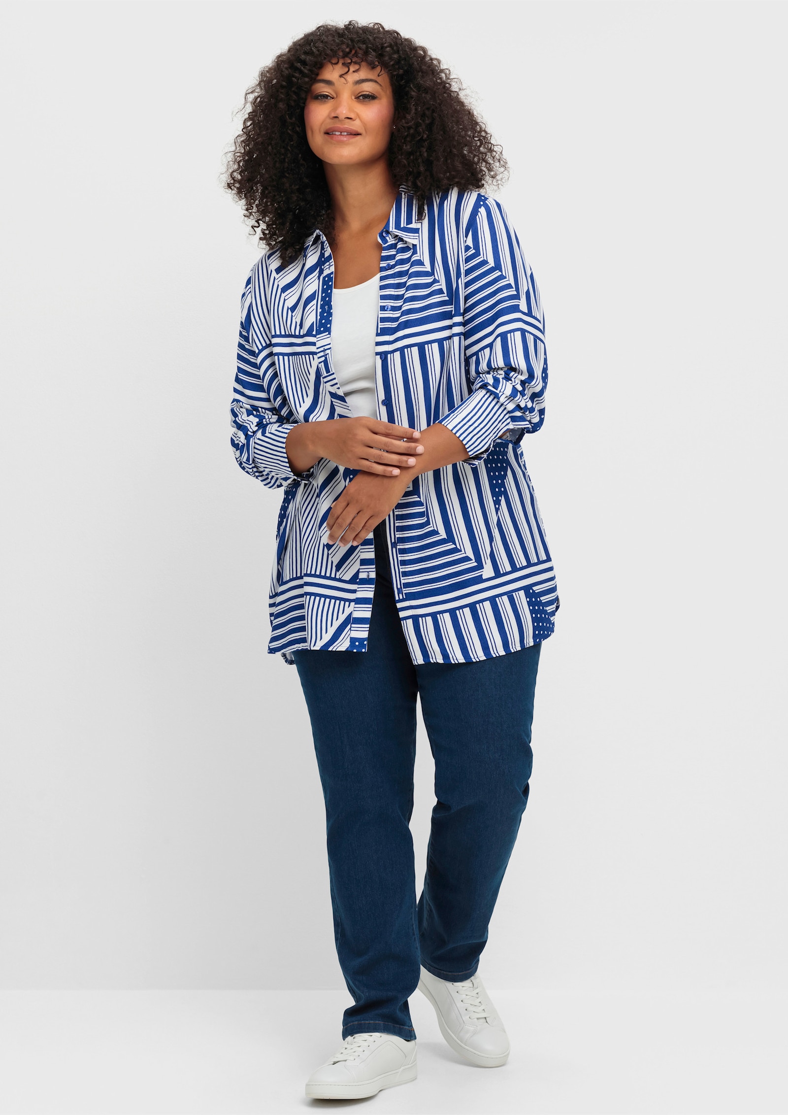 5-Pocket-Jeans mit bestickten Gesäßtaschen - blue-stone-washed