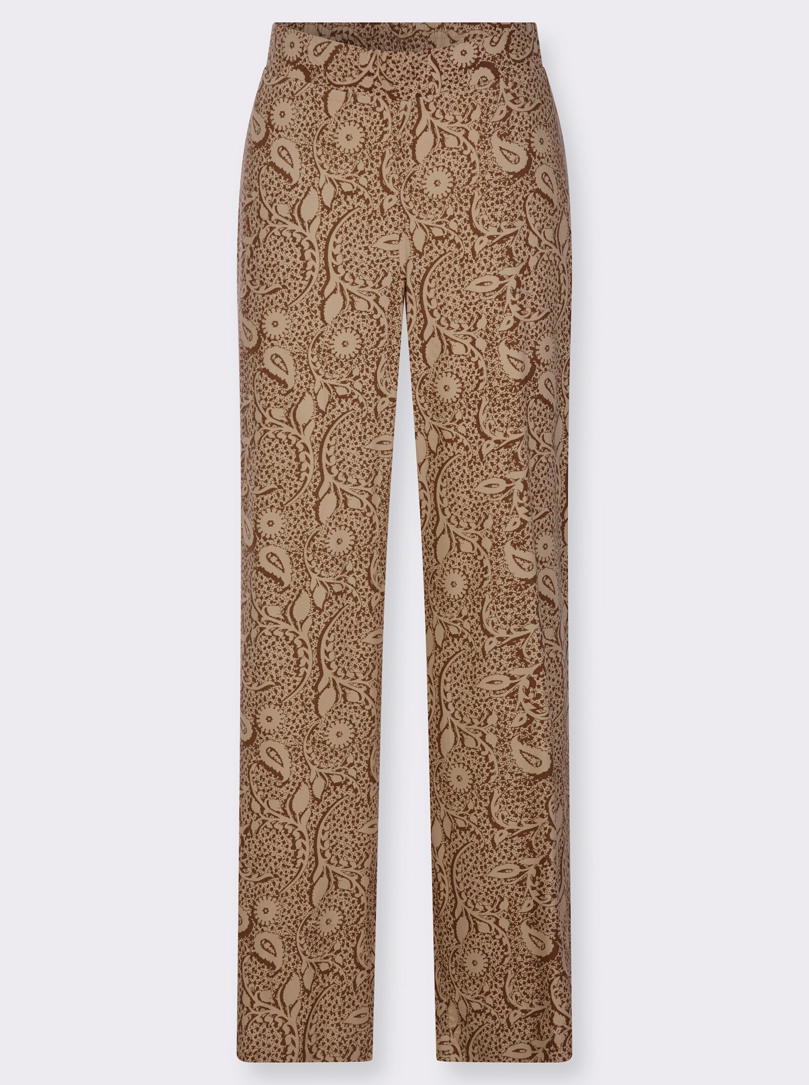 Druckhose in Schlupfform - camel-braun-bedruckt