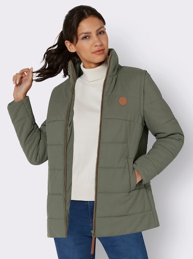2-in-1-Jacke mit Kontrast-Futter - khaki
