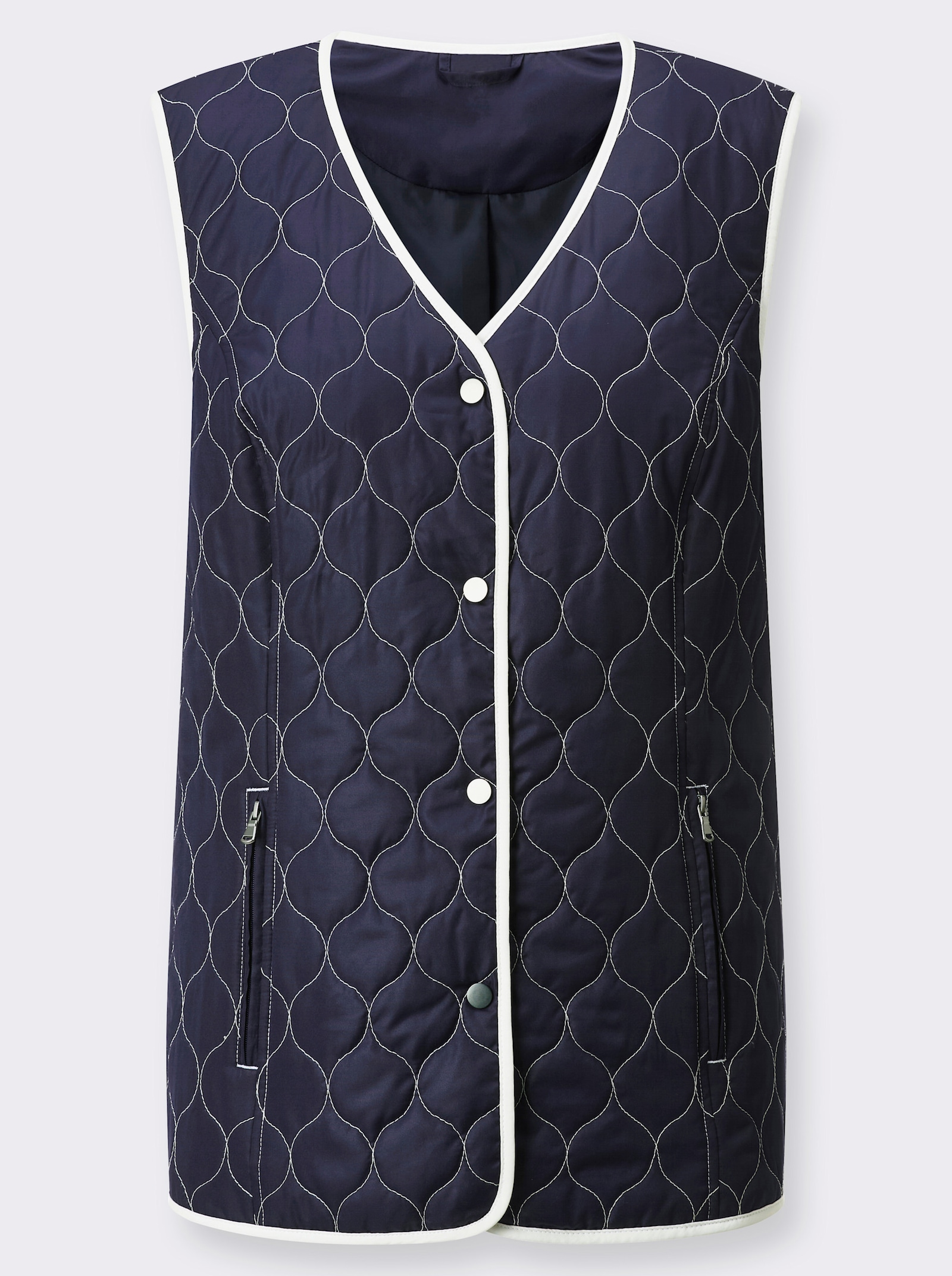 Steppweste mit Kontrasten - marine