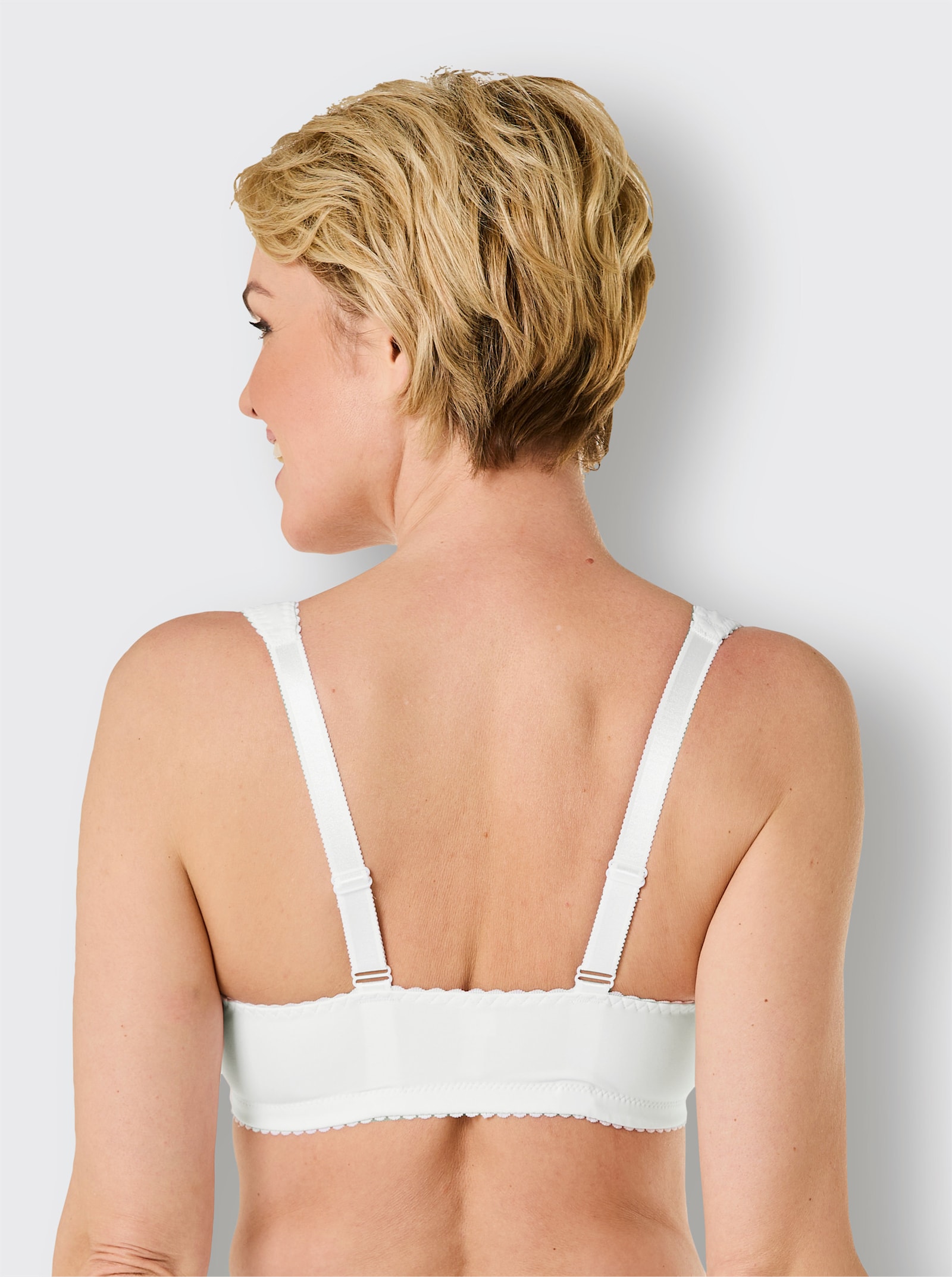 wäschepur Vorderverschluss-BH ohne Bügel - weiß