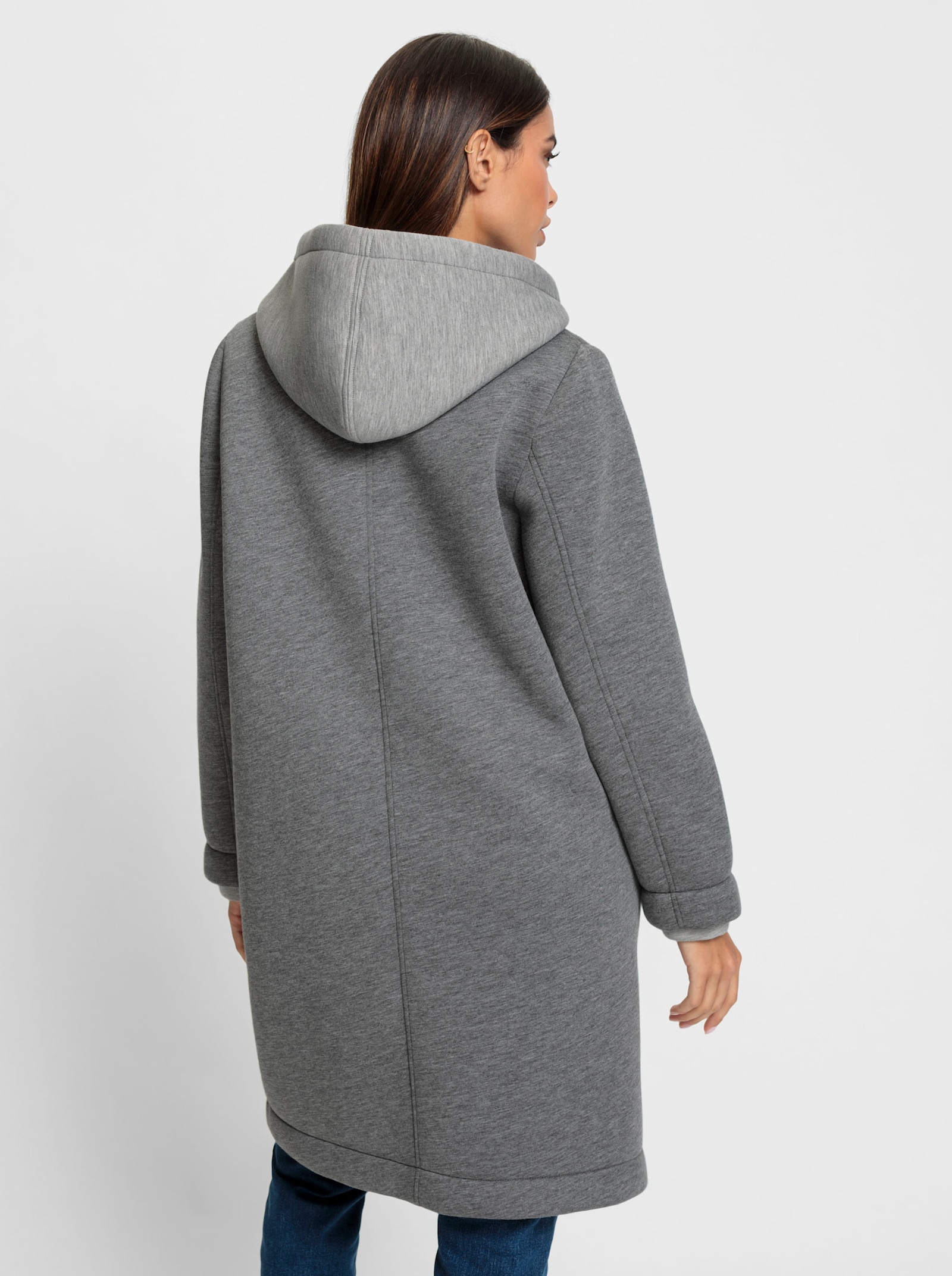 heine Manteau court à effet superposé - gris pierre chiné