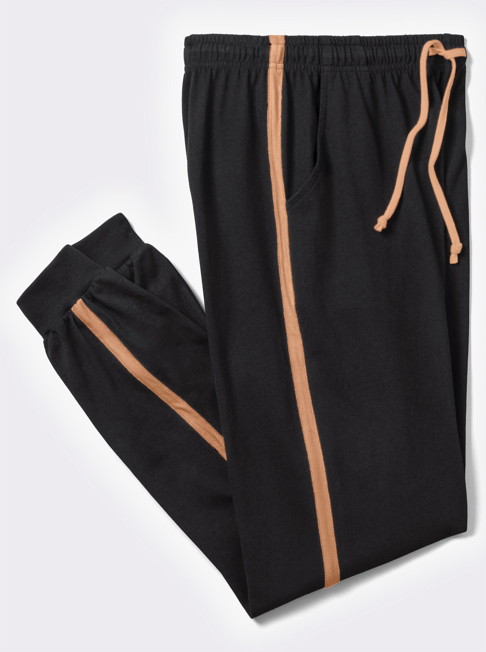 Pantalon de loisirs, ceinture élastique avec coulisse - noir