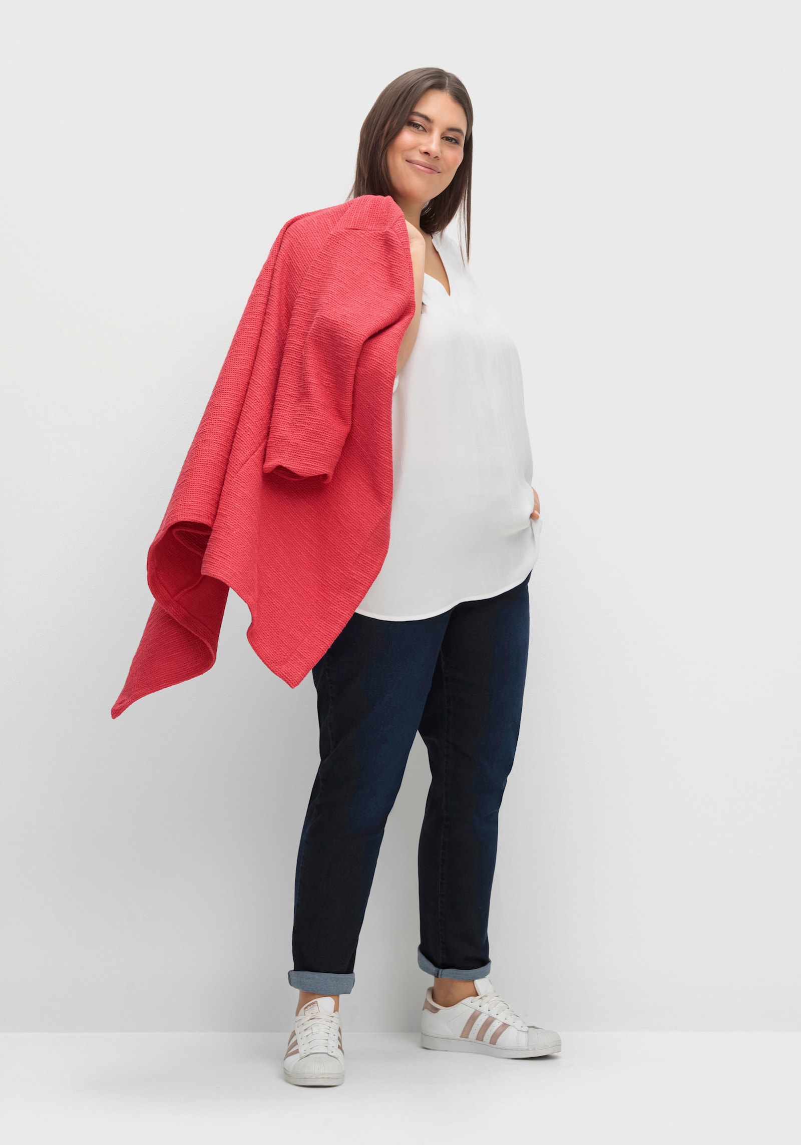 CREATION L PREMIUM Jeans mit Rippenstrick-Bund - dark blue