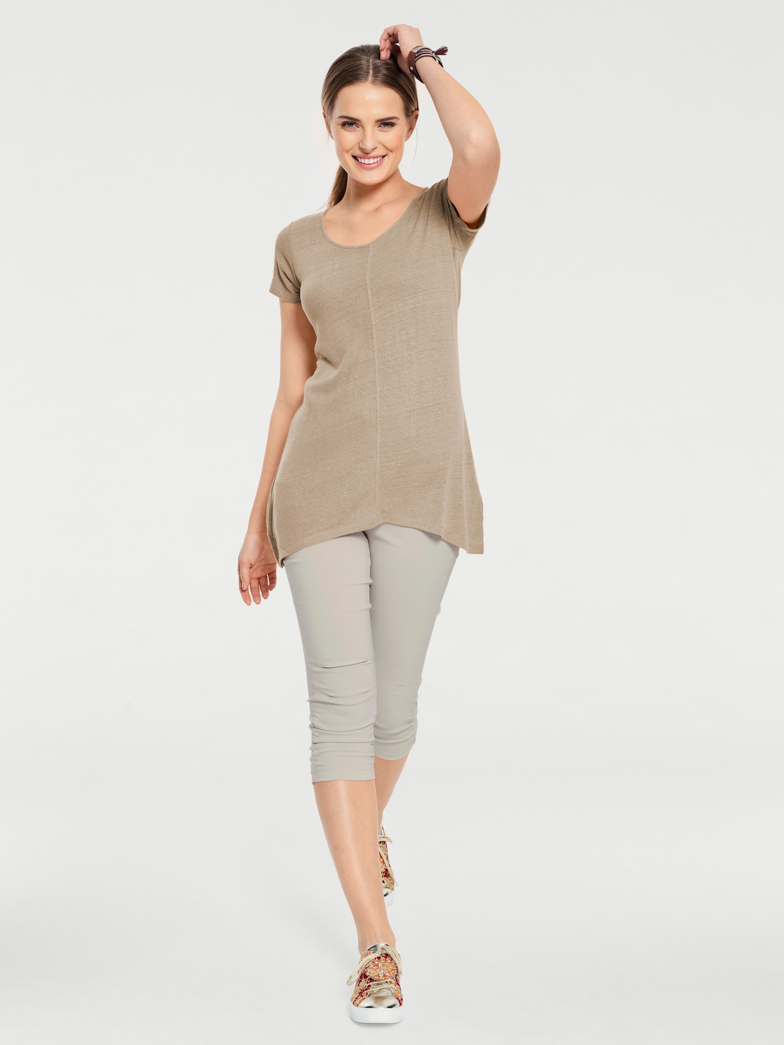 heine Longshirt aus Bourette-Seide - walnuss